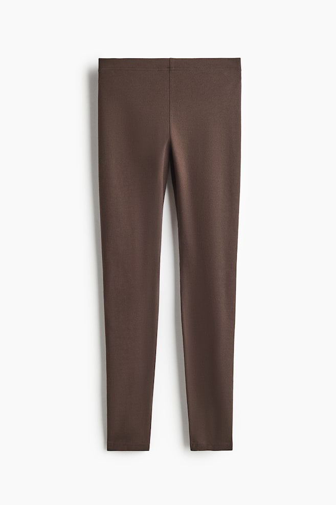 Cotton leggings - Brown/Black - 1