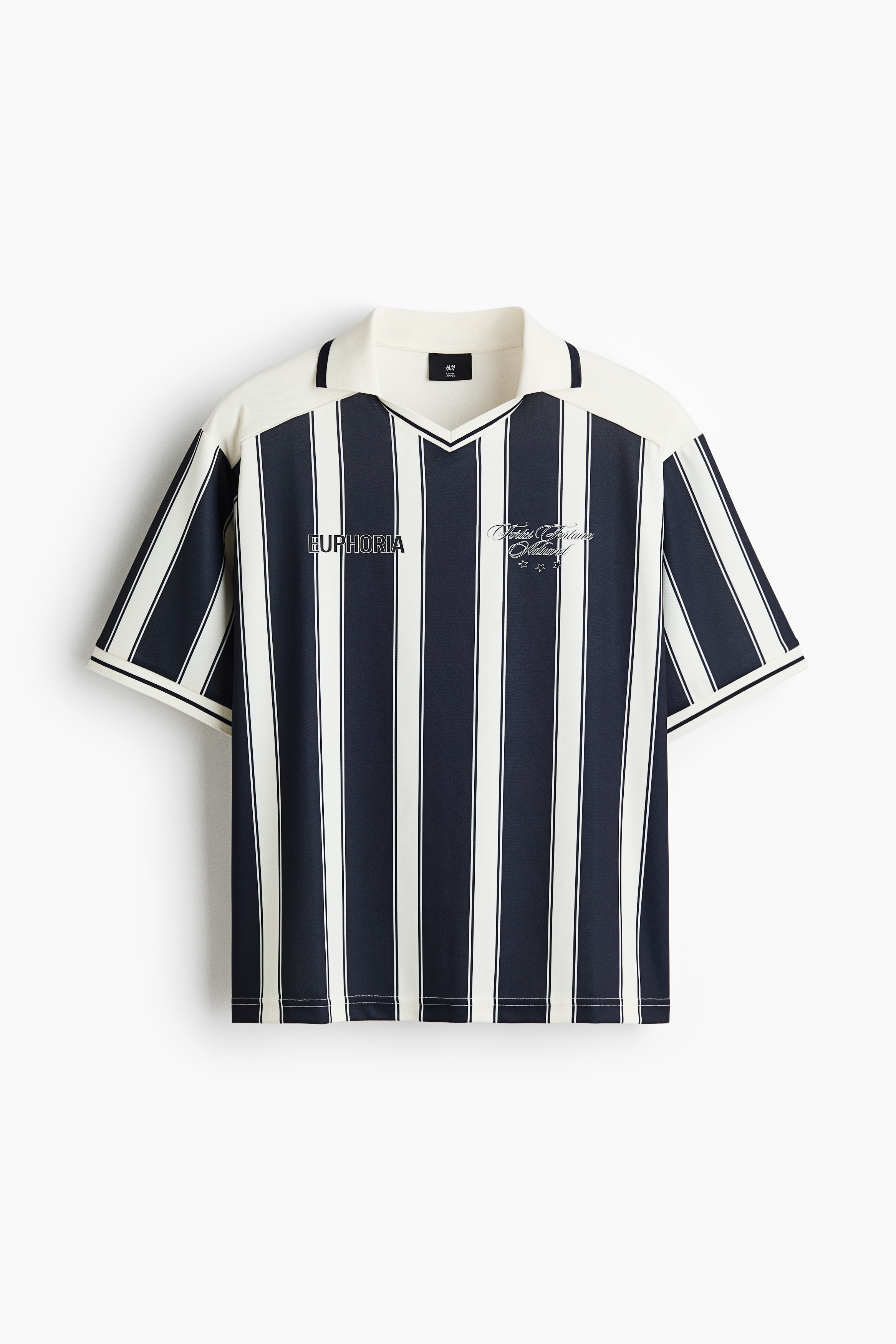 Camiseta de fútbol Loose Fit - Azul marino/Franjas/Blanco/Euphoria