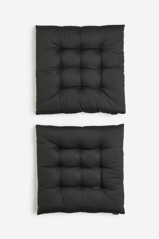 2-pack cotton seat cushions - Anthracite grey/Dark greige/White/Khaki green/dc/dc - 1