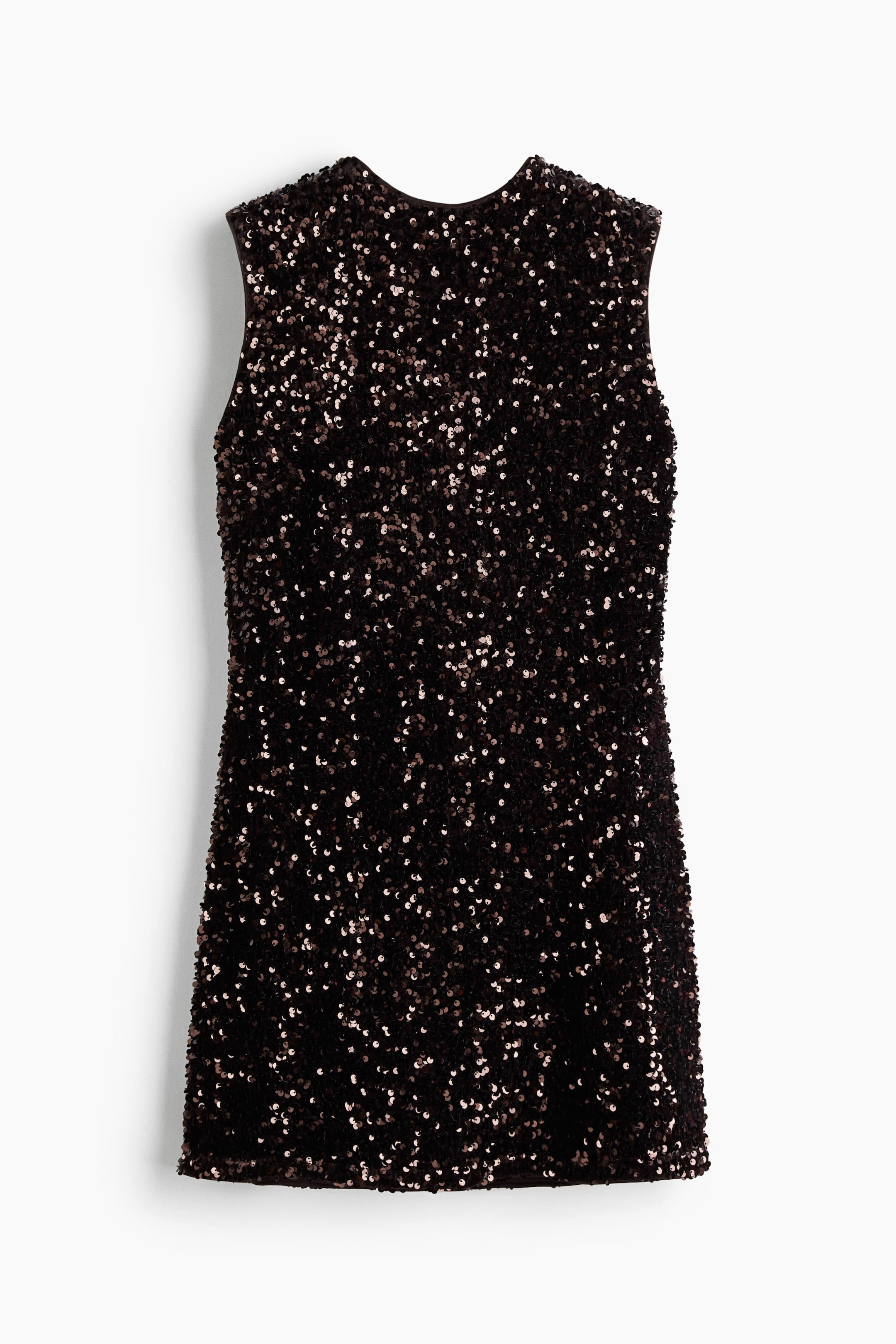 Nagyobb kép megtekintése: Bow-detail sequined dress - Sötétbarna | H&M HU 5