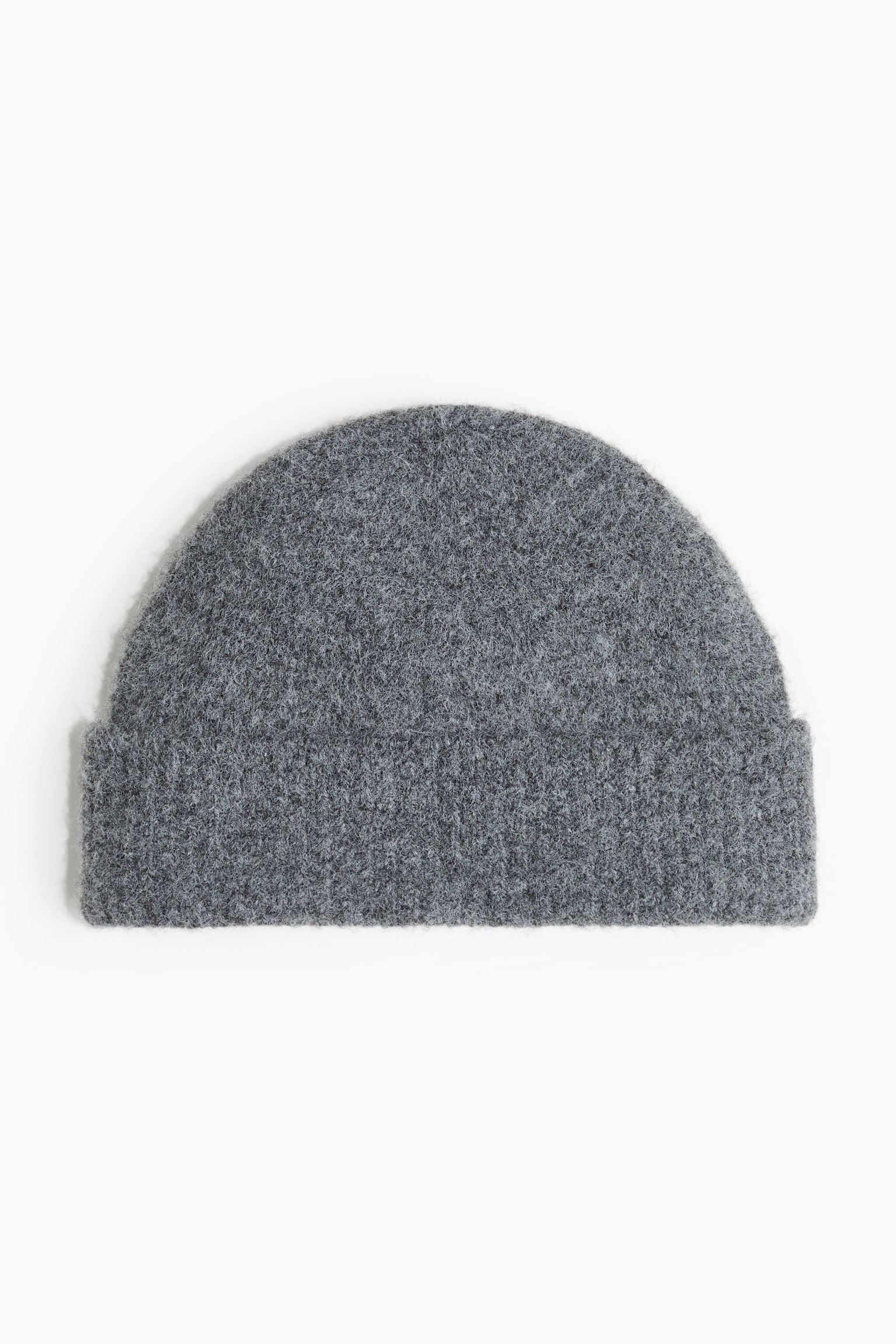 Knitted hat - Dark grey marl/Beige/Dark grey - 1