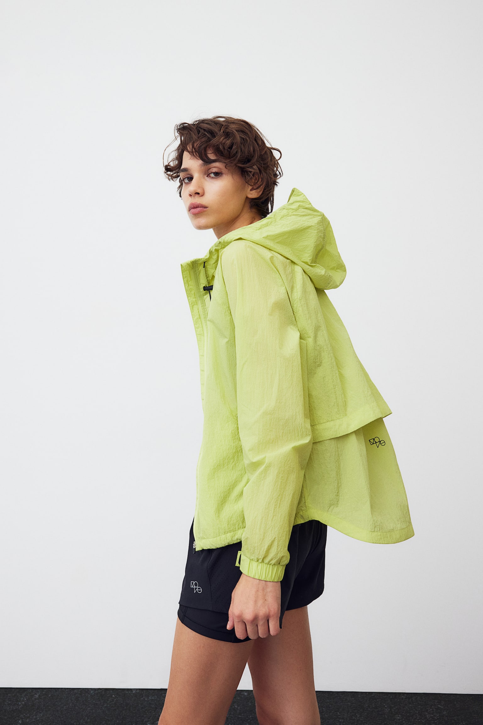 Hooded Running Jacket - Neon green - 1