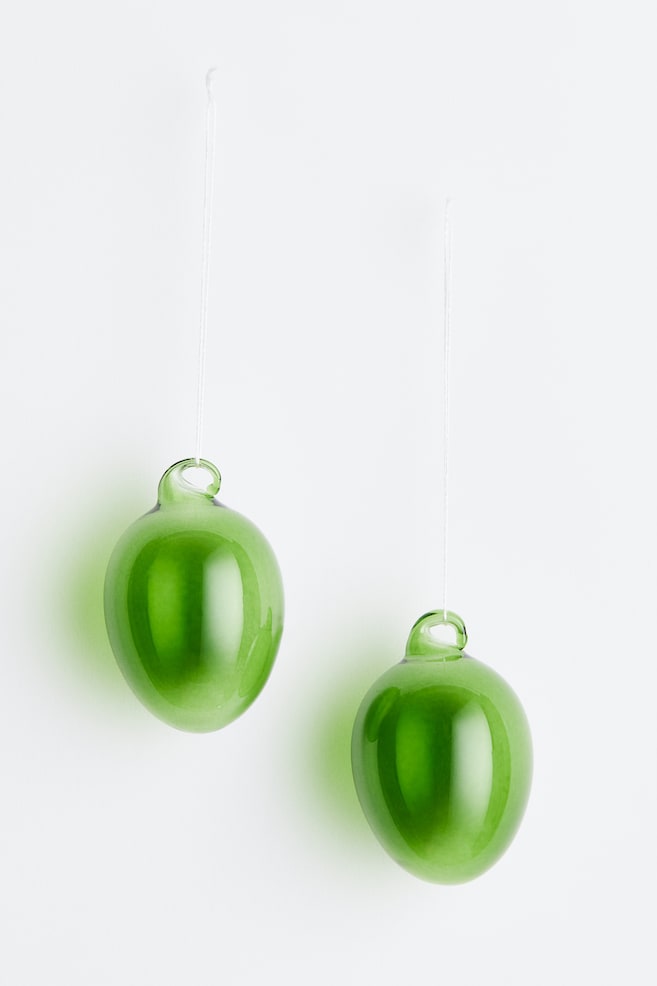 Osterdekoration aus Glas - Grün/Klarglas/Gelb - 1