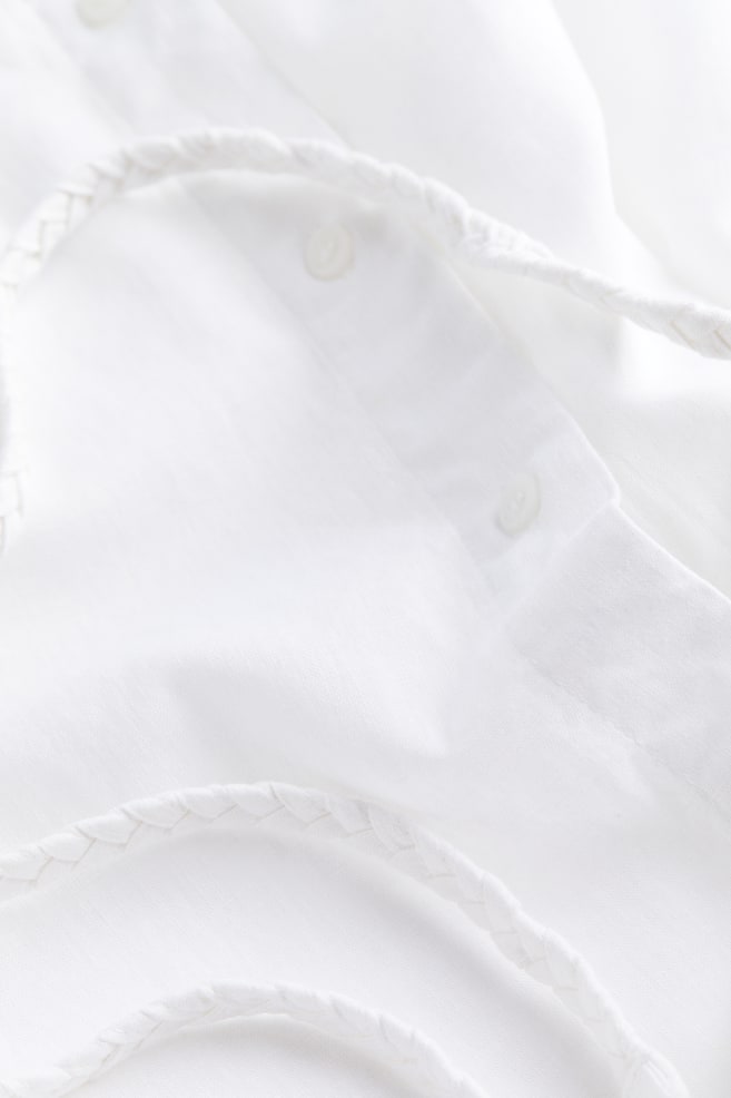 Robe chemise en lin mélangé - Blanc/Vert ancien - 3