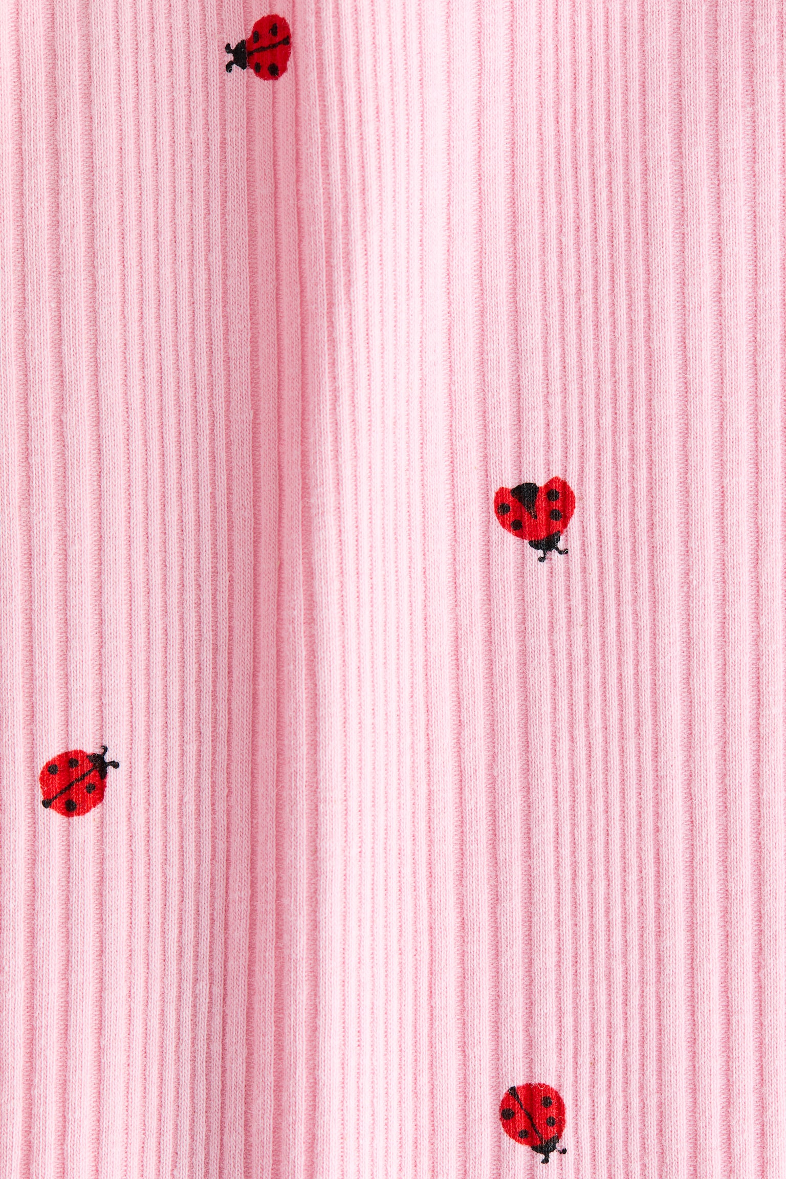 Ribbed Jersey Top - Pink/ladybugs/White/hearts/Blue/floral - 2