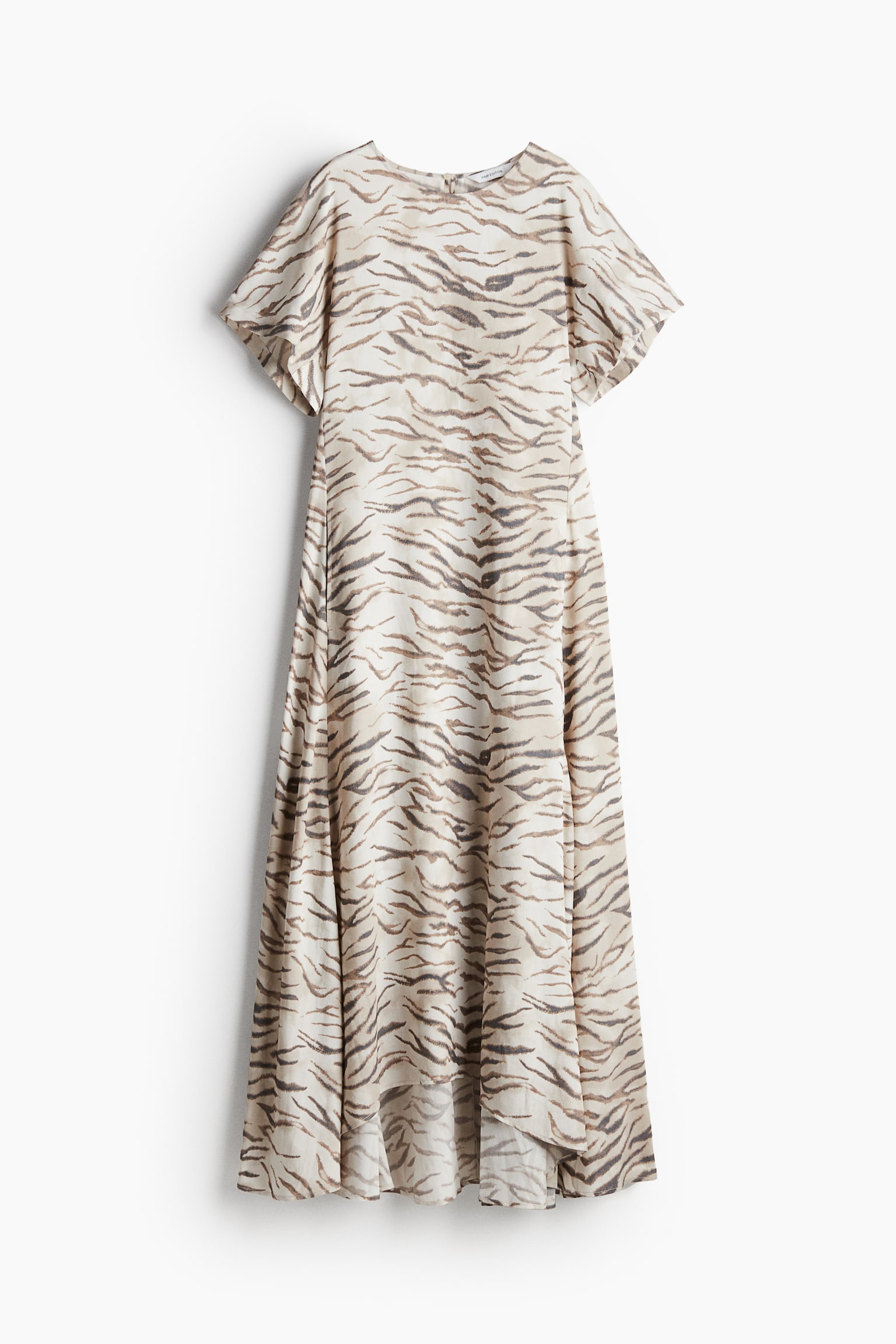 Flared-skirt dress - Light beige/Tiger-striped - 2