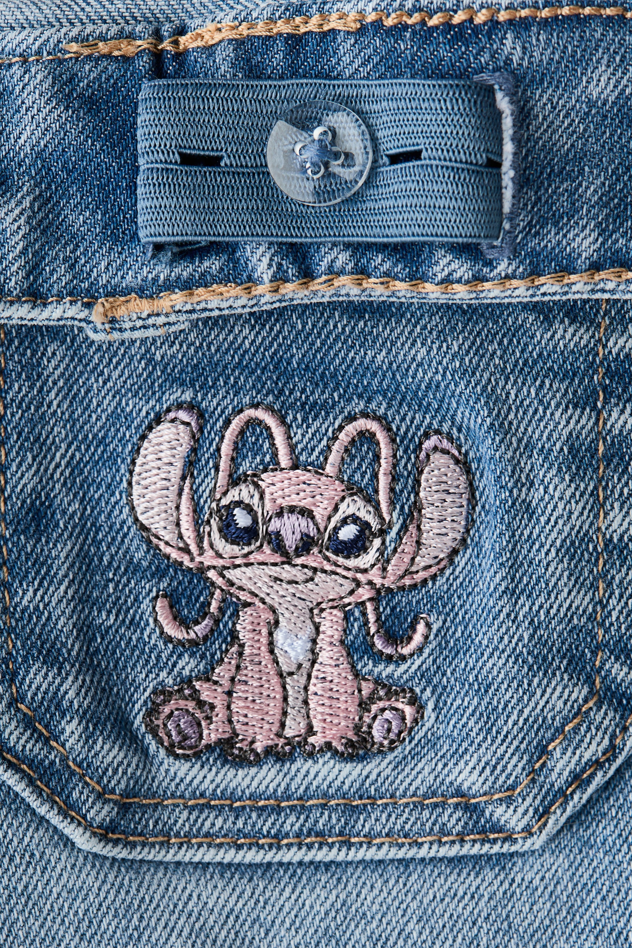 Se større billede: Jeans med svaj og broderier - Denimblå/Lilo & Stitch - BØRN | H&M DK 3