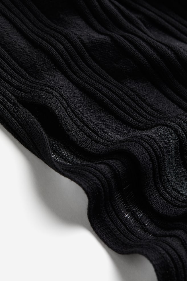 Textured-knit bodycon dress - Black/Light greige - 6