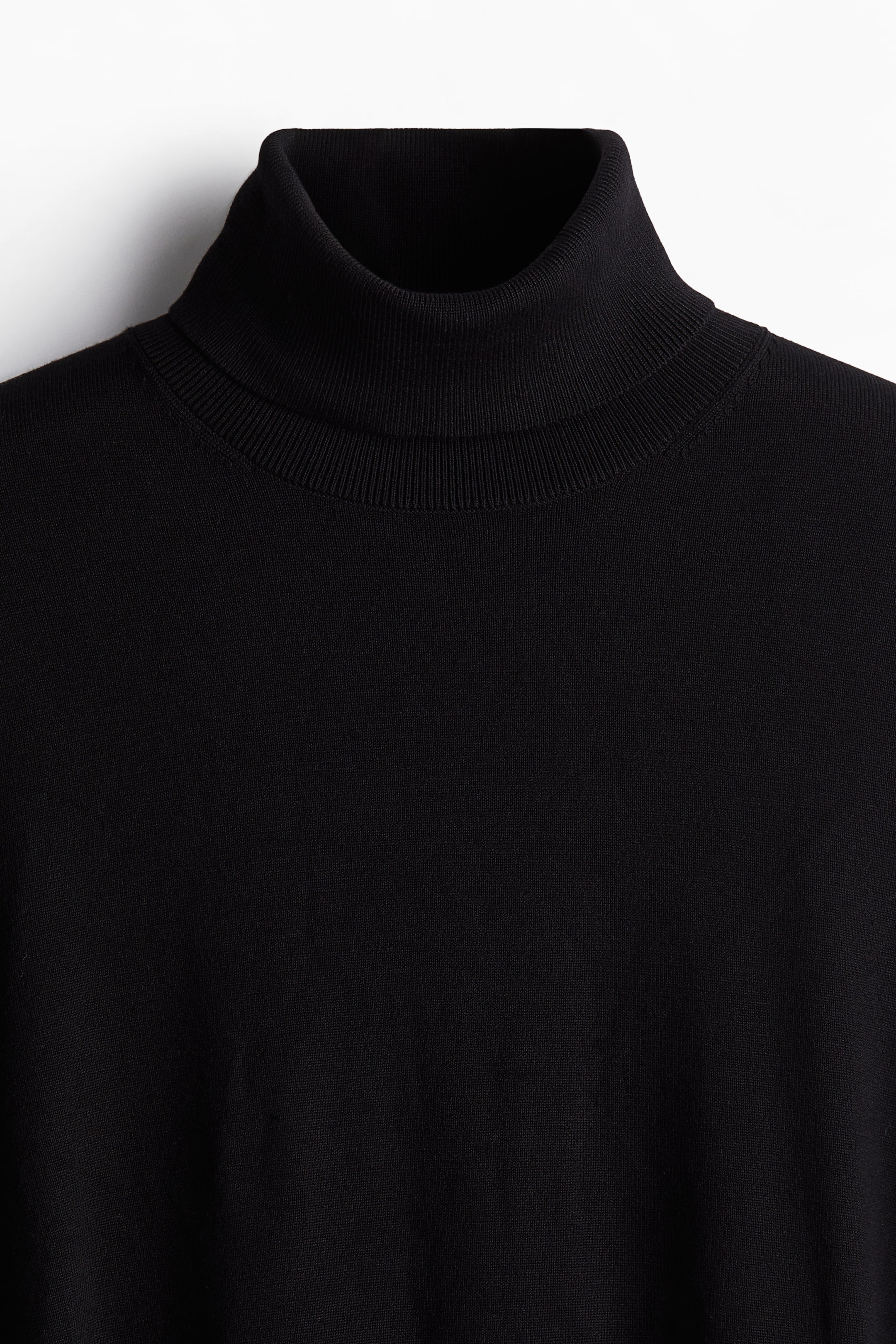 Slim Fit Fine-knit polo-neck jumper - Black - Men | H&M GB 6