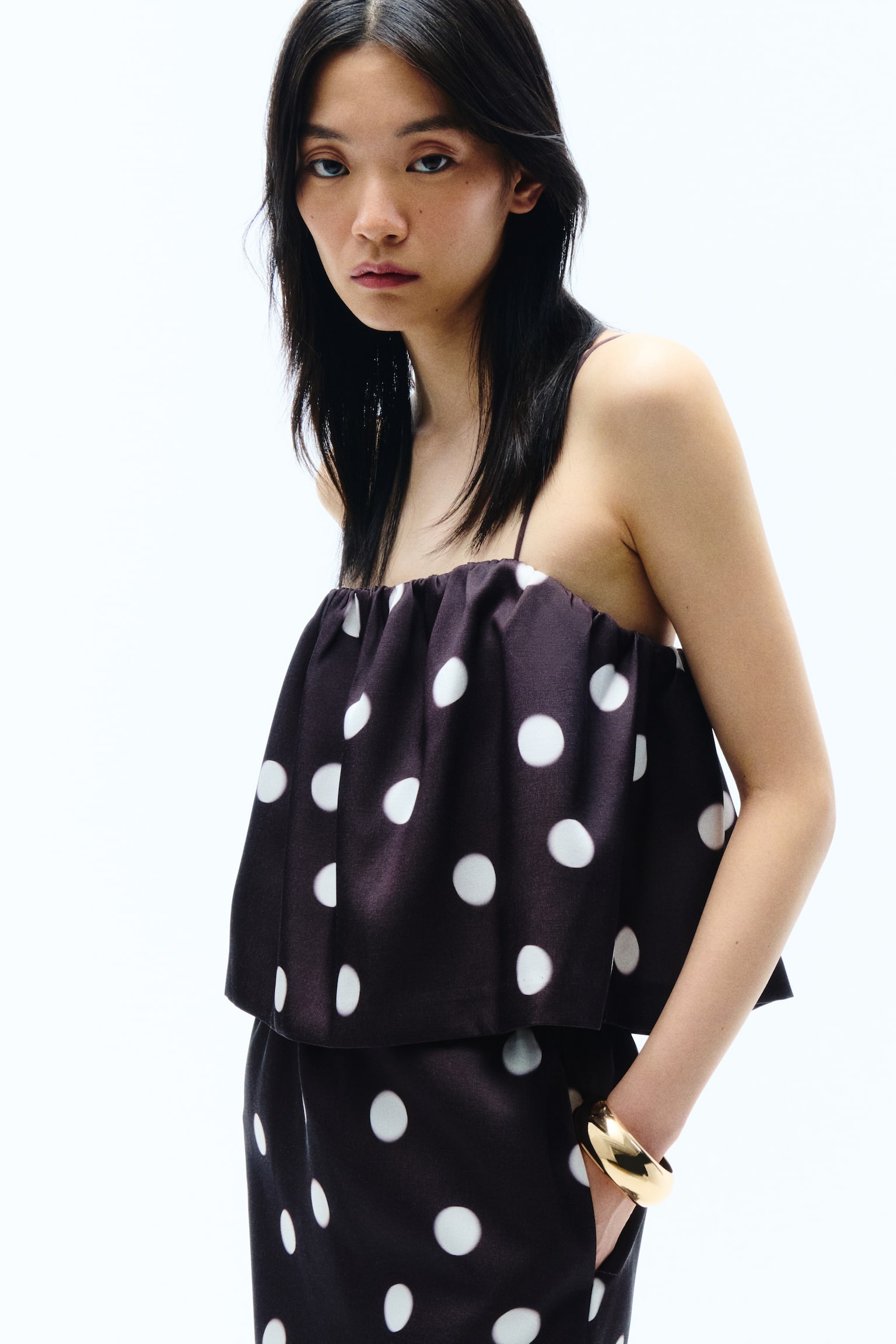 Pencil Skirt - Dark brown/polka dot - 5