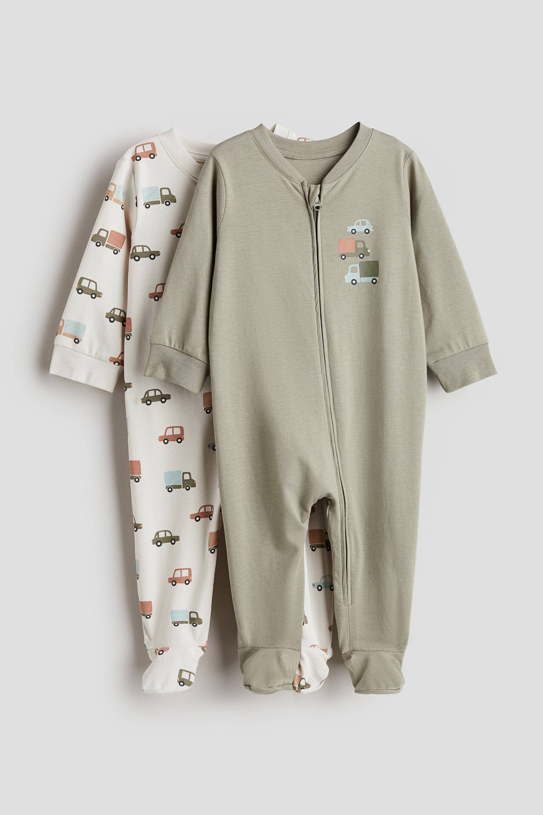 2-pack Zip-up Pajama Jumpsuits