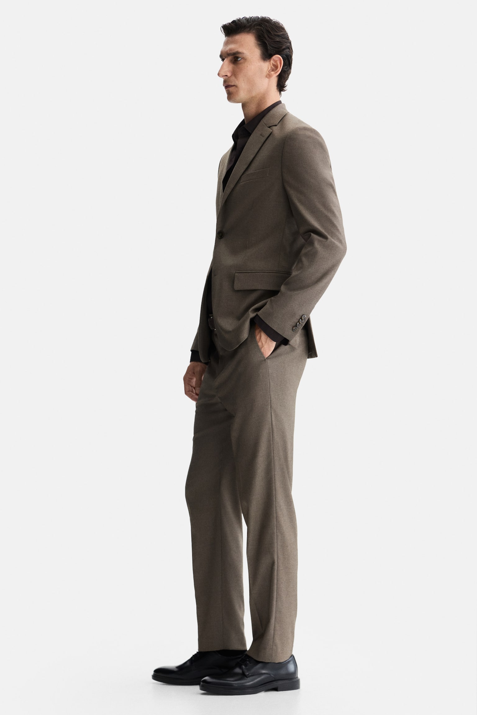 Sako sa jednorednim kopčanjem Regular Fit - Tamnobež/Crna/Tamnosiva/Bež - 3