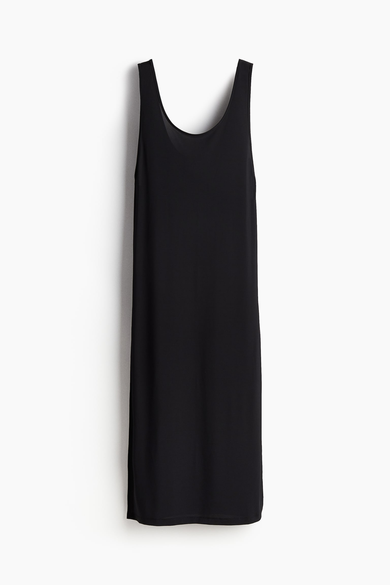 Scoop Neck Beach Dress - Black/Dark brown - 2