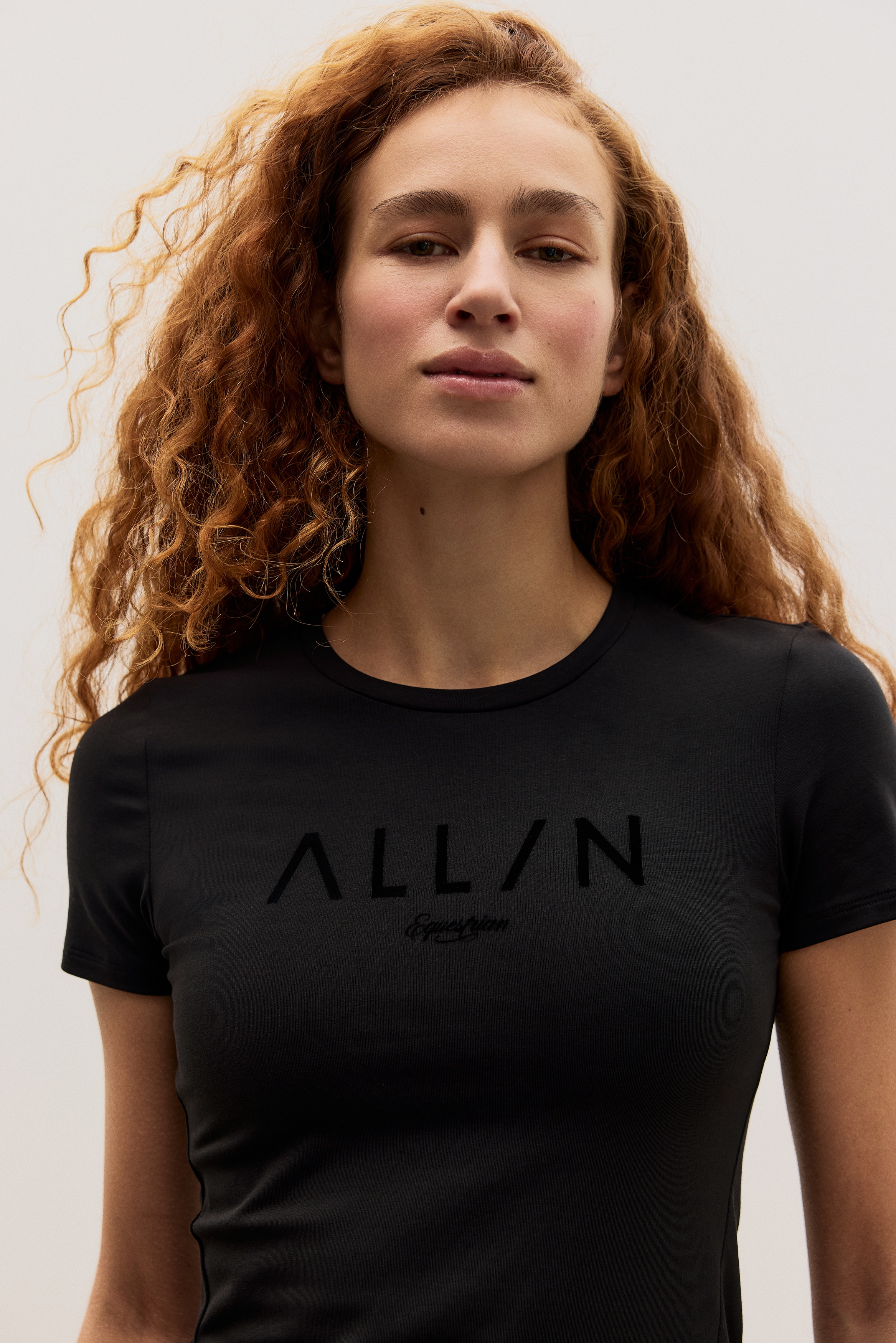 Trænings-T-shirt Slim Fit - Sort/Kakigrøn