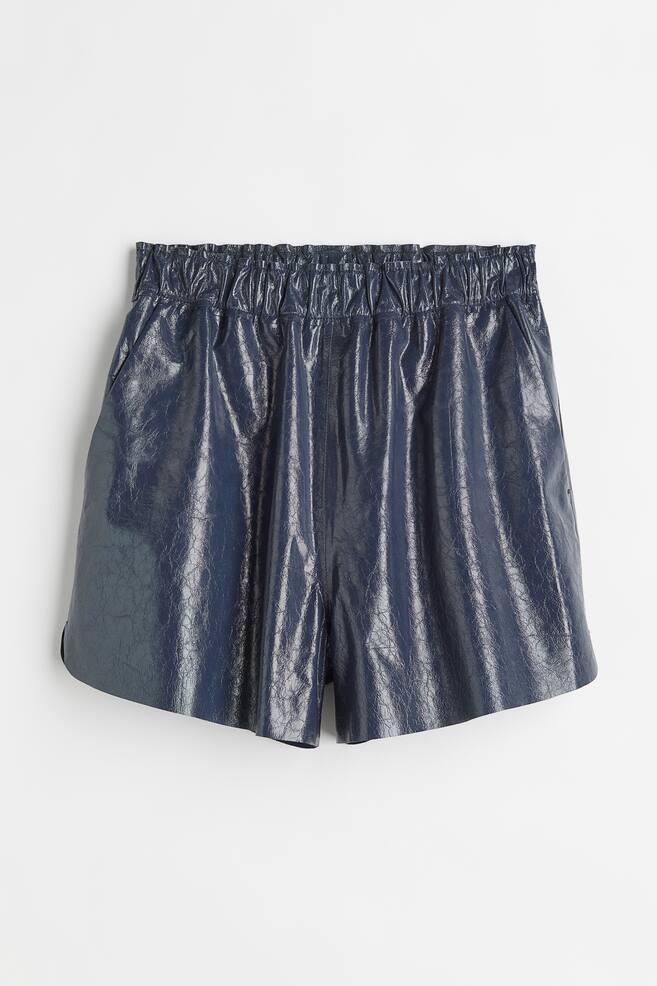 Pull on-shorts i læder - Mørkeblå/Hvid - 1