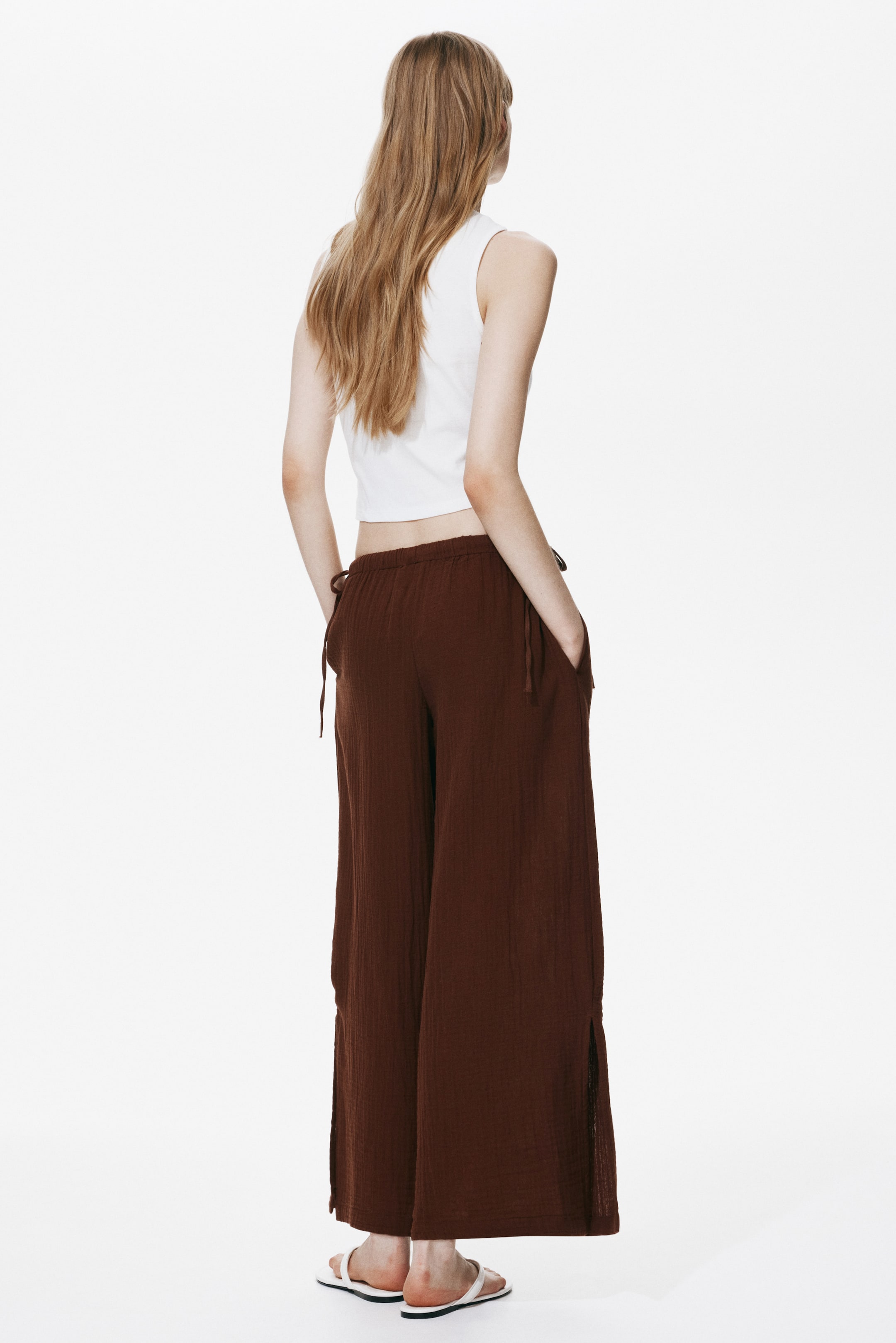 Drawstring-Detail Muslin Pants