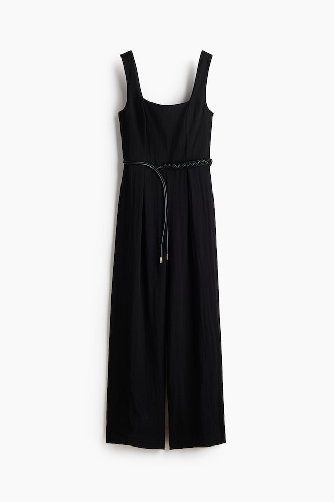 Mono con cinturón - Negro/Beige claro - 1