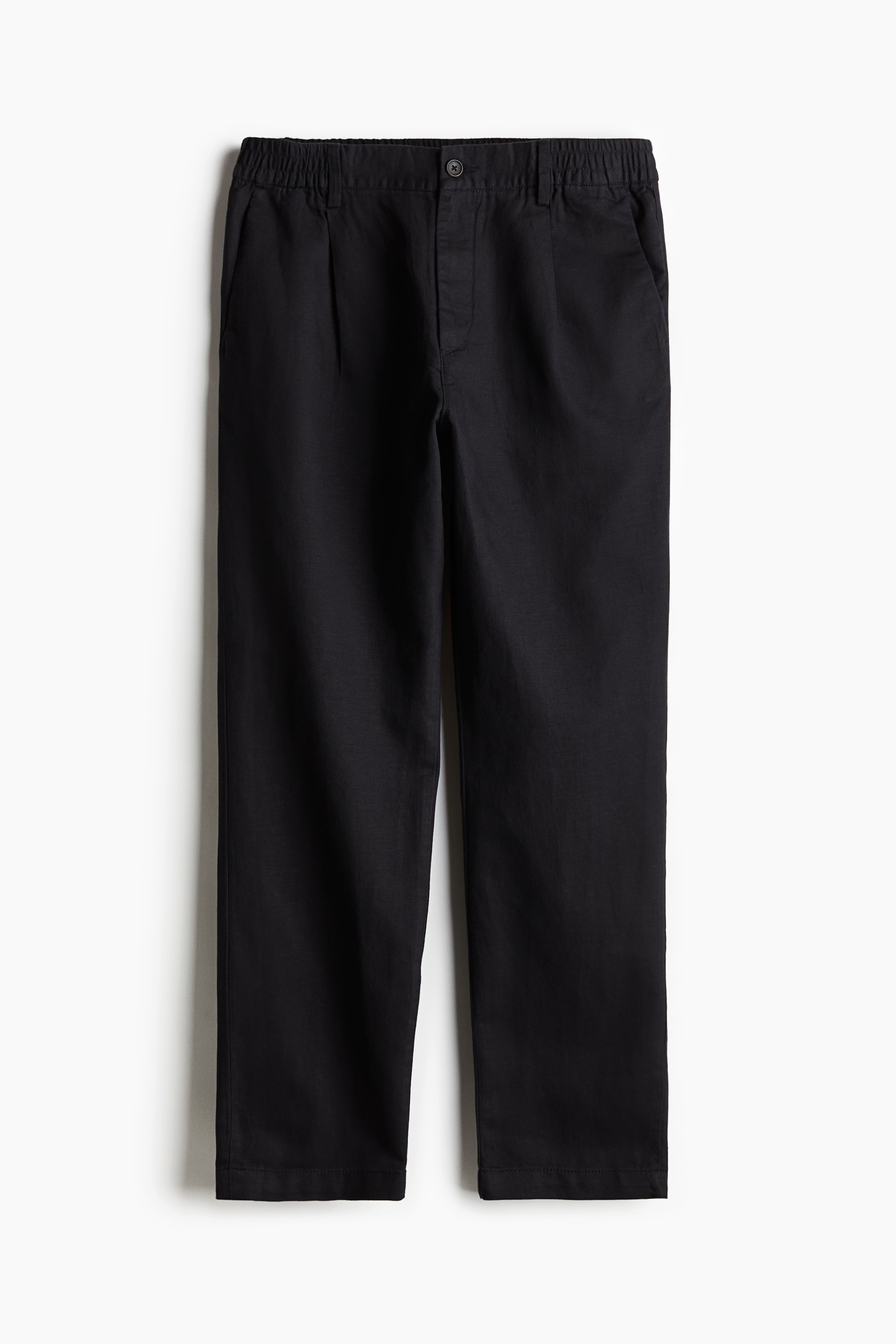 Regular Fit Linen blend Pants Black Men H M CA