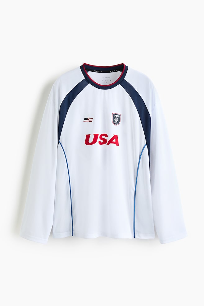 Oversized Printed Soccer Jersey with DryMove™ - White/USA/Black/Germany/Light blue/Argentina/Yellow/Brasil/Dark blue/France - 1
