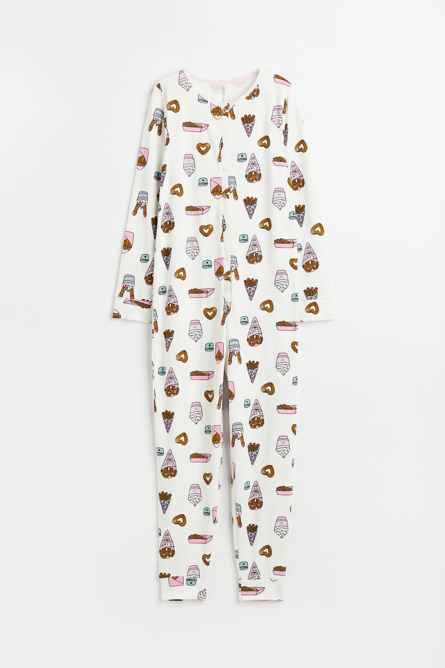 Pyjamas - White/Patterned/White/Christmas motif - 1