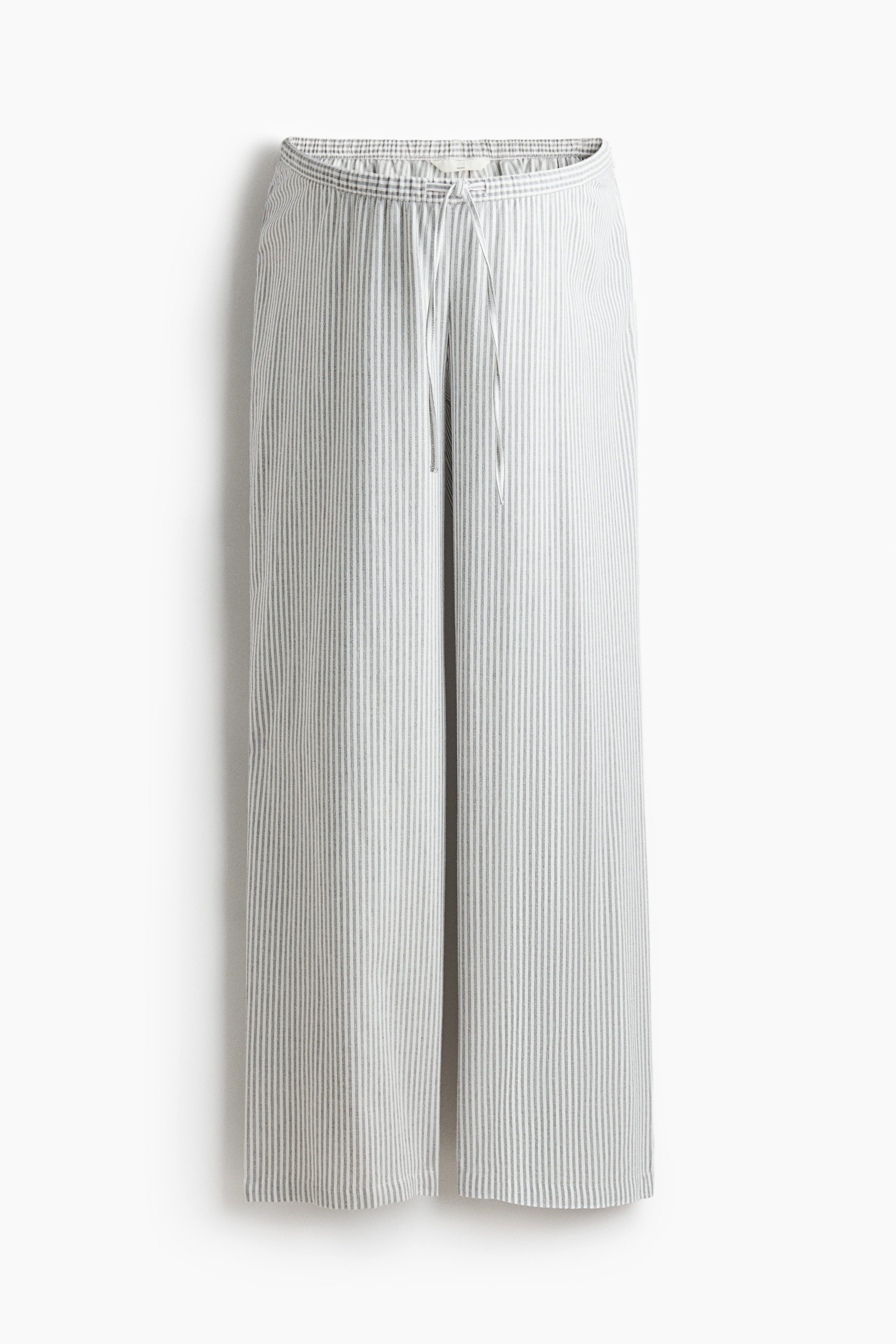 H&M MAMA - White/Grey striped MAMA Flannel pyjama bottoms - Size: S  - H&M