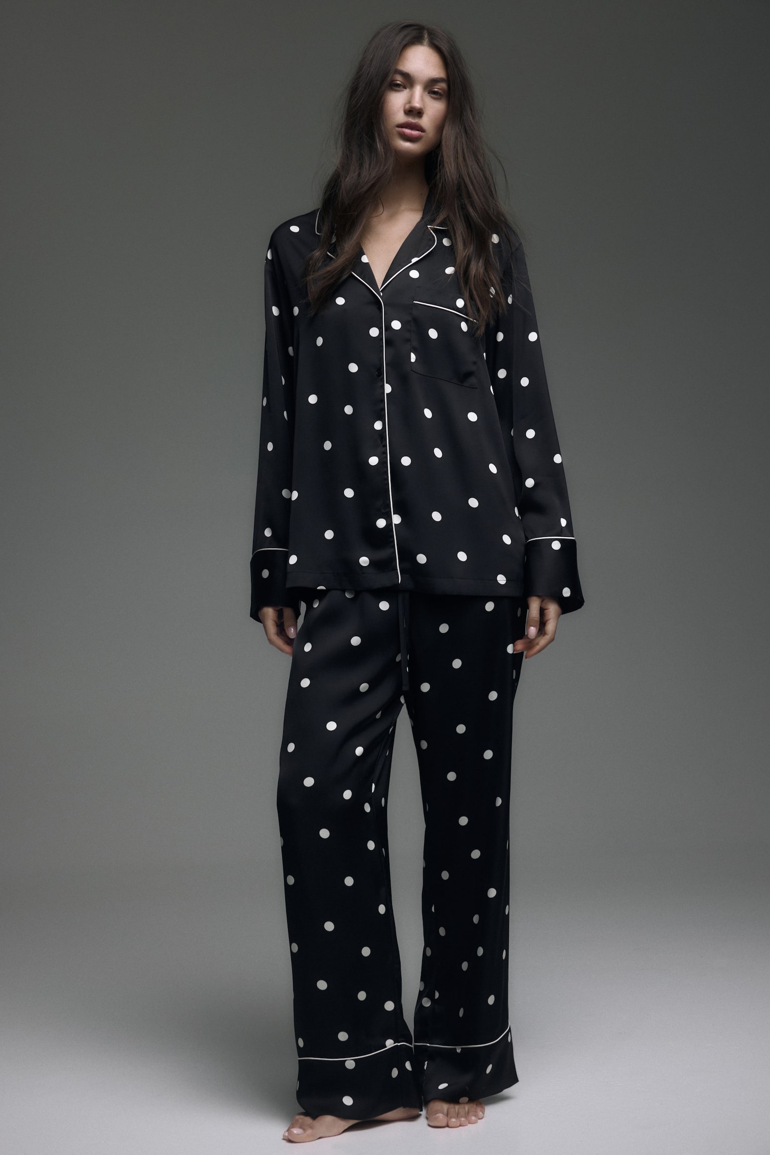 Satin pyjamas - Black/Polka dot/Dark blue/Light blue/Striped - 6