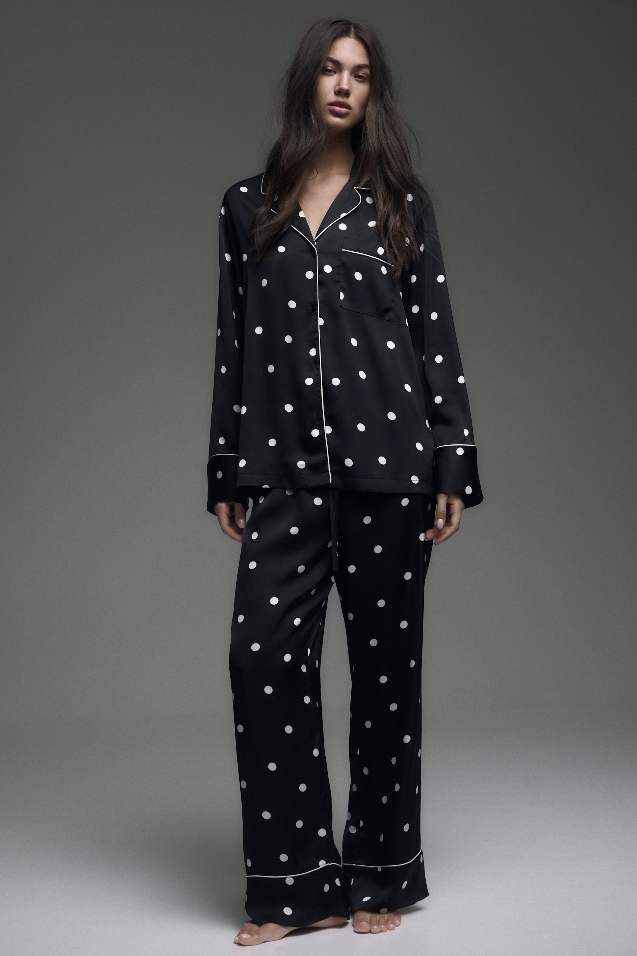 View larger image: Satin pyjamas - Black/Polka dot - Ladies | H&M IN 4