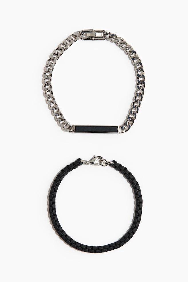 2-pack bracelets - Black/Silver-coloured - 1