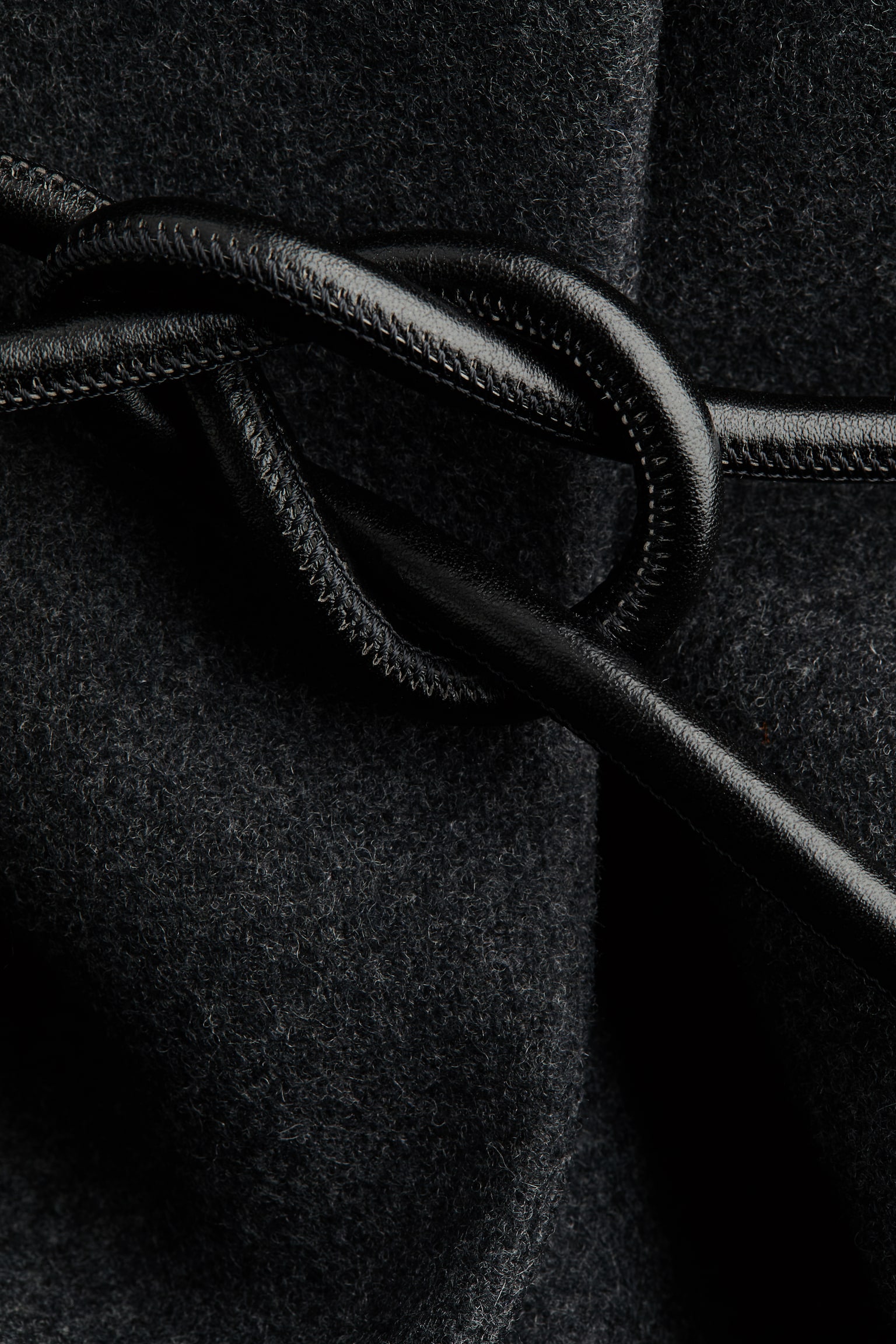 Женское пальто H&M Tie-Belt Wool-Blend, цвет: Тёмный серый меланжевый — фото 6