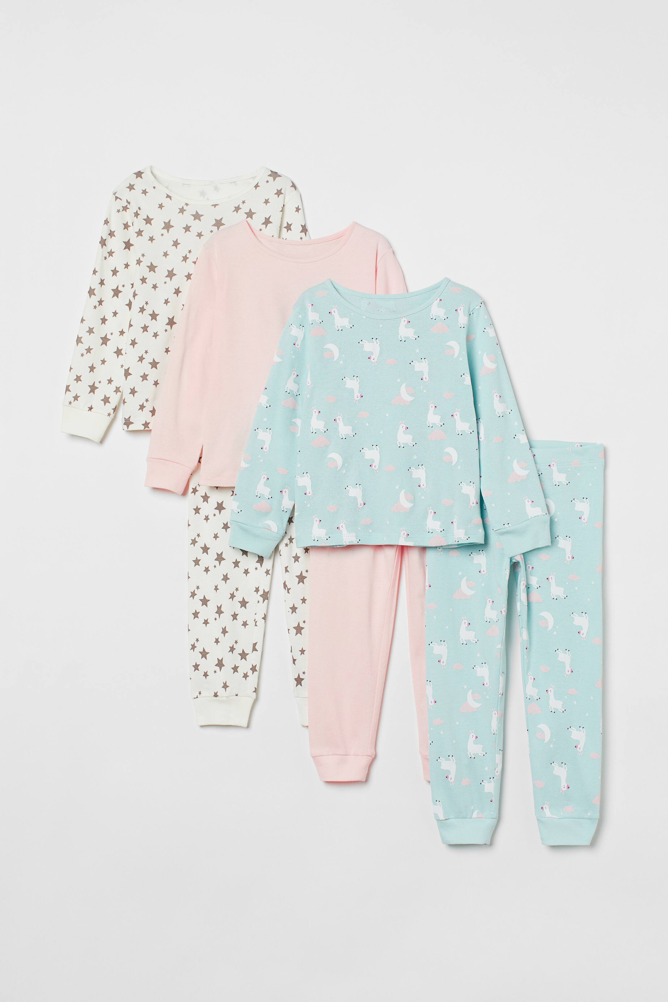 View larger image: 3-pack jersey pyjamas - Light turquoise/Llamas - Kids | H&M IN 1