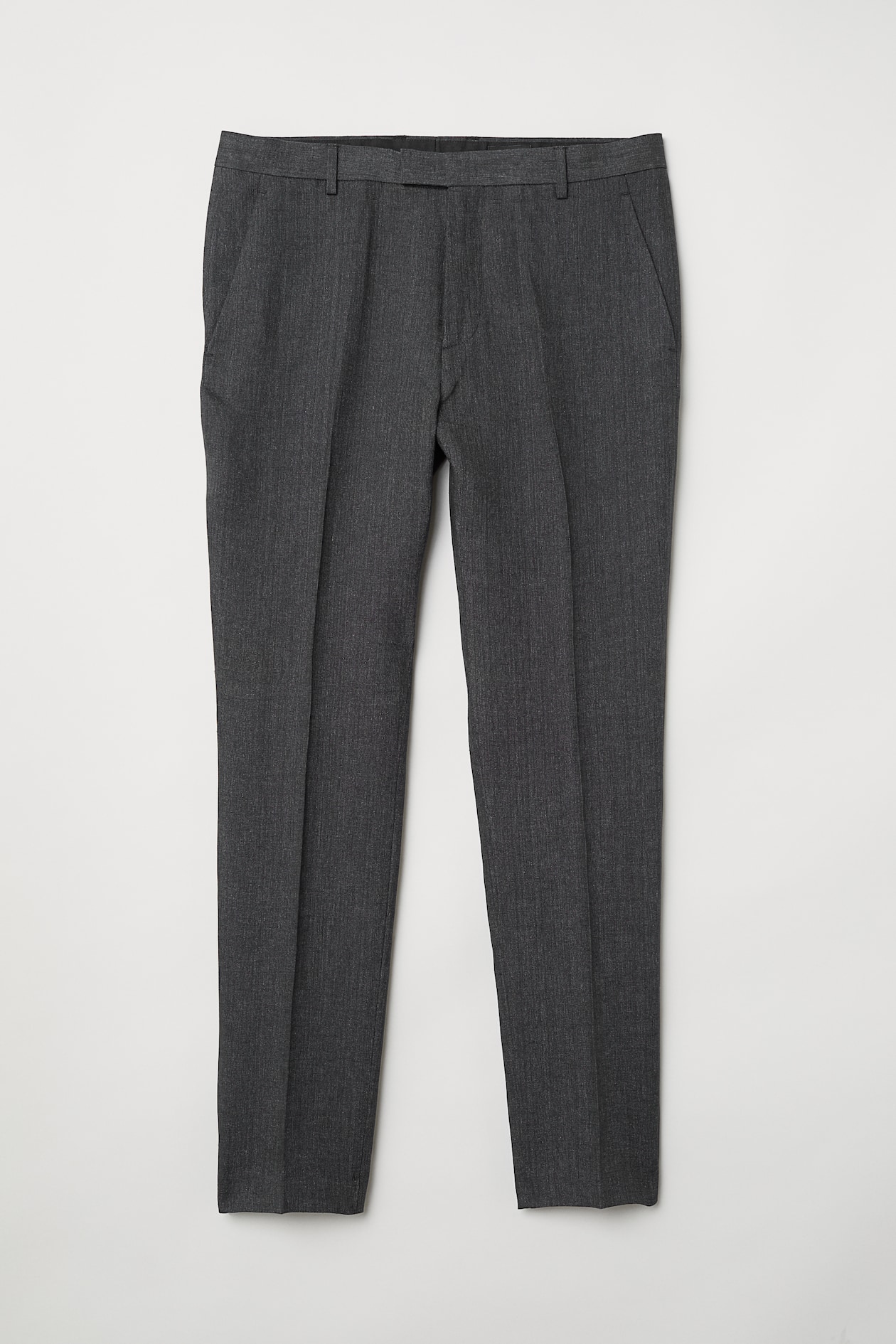 Linen suit trousers Slim fit - Long - Dark grey marl - Men | H&M GB