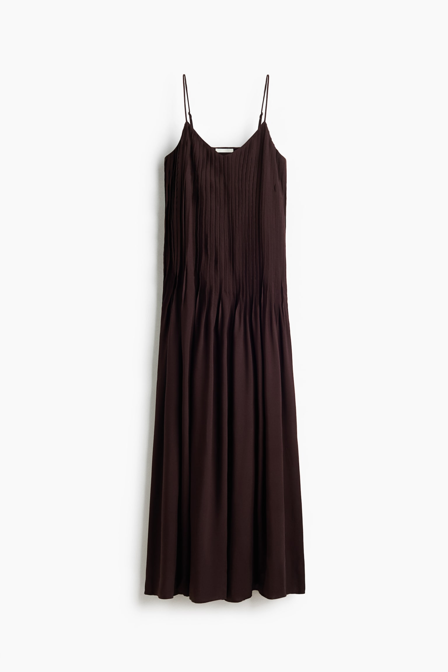 Vestido de modal con jaretas - Marrón oscuro - 1