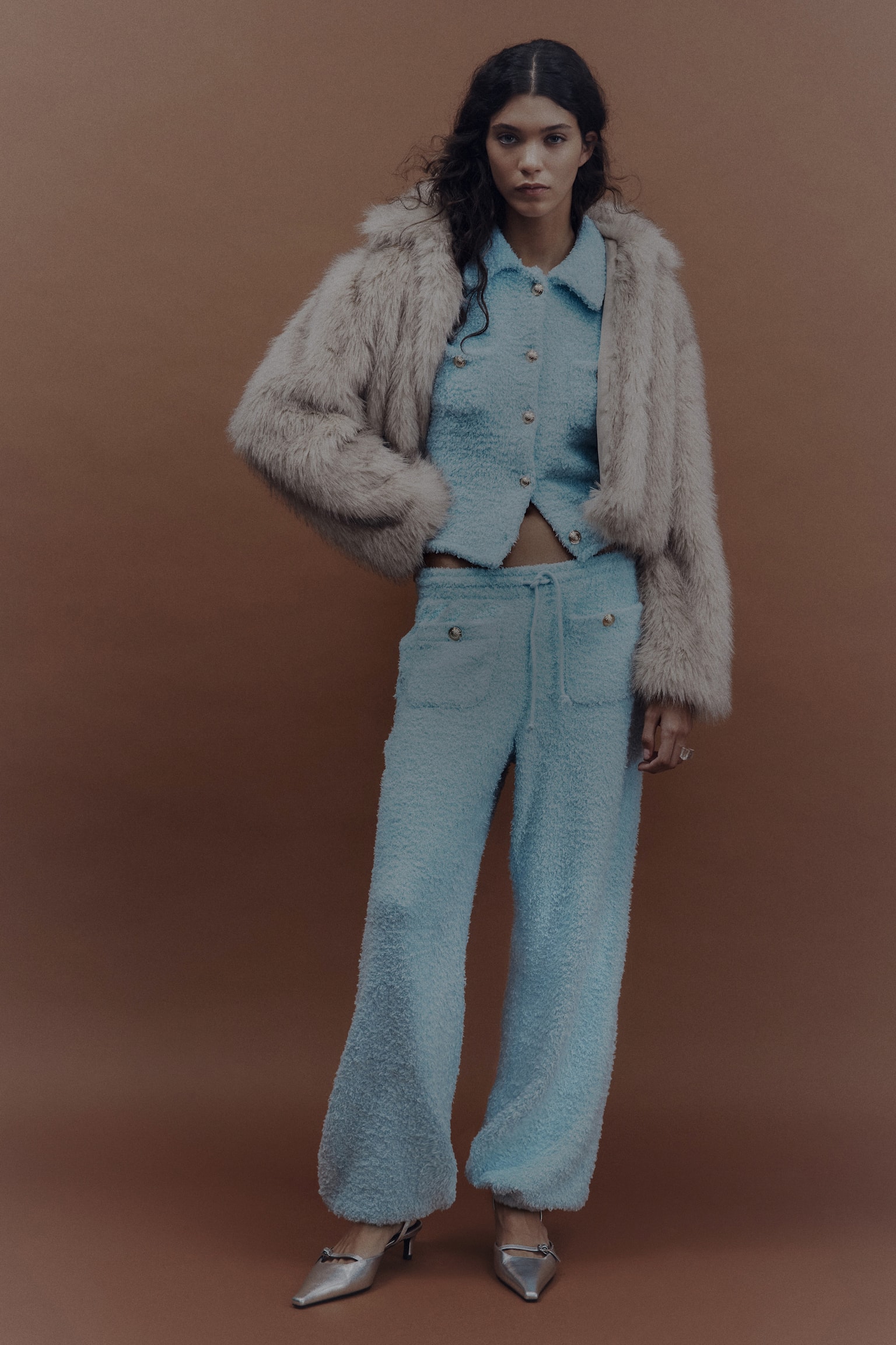 Fluffy sweatpants - Light turquoise - 1