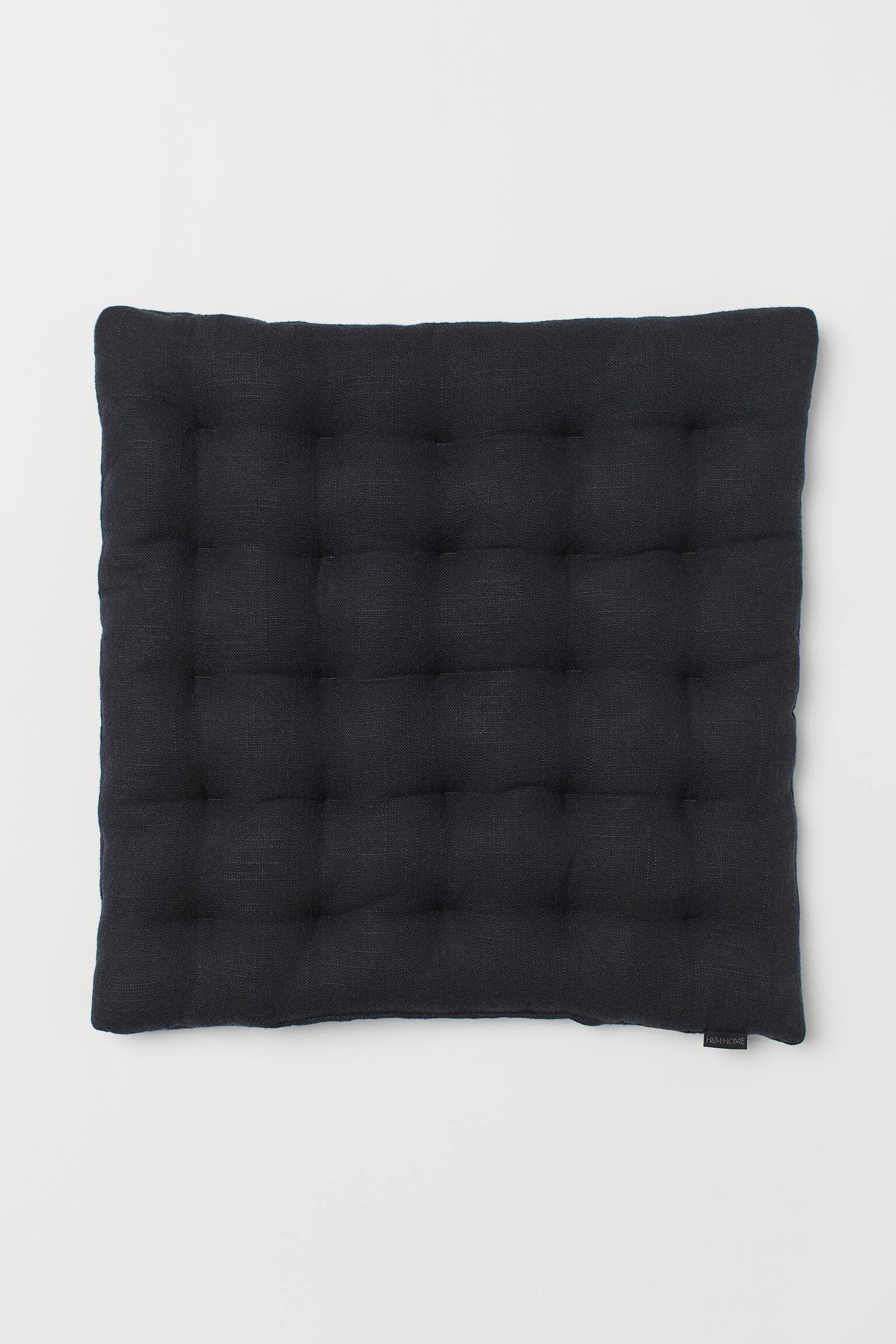 Stoelkussen van linnenmix - Antracietgrijs