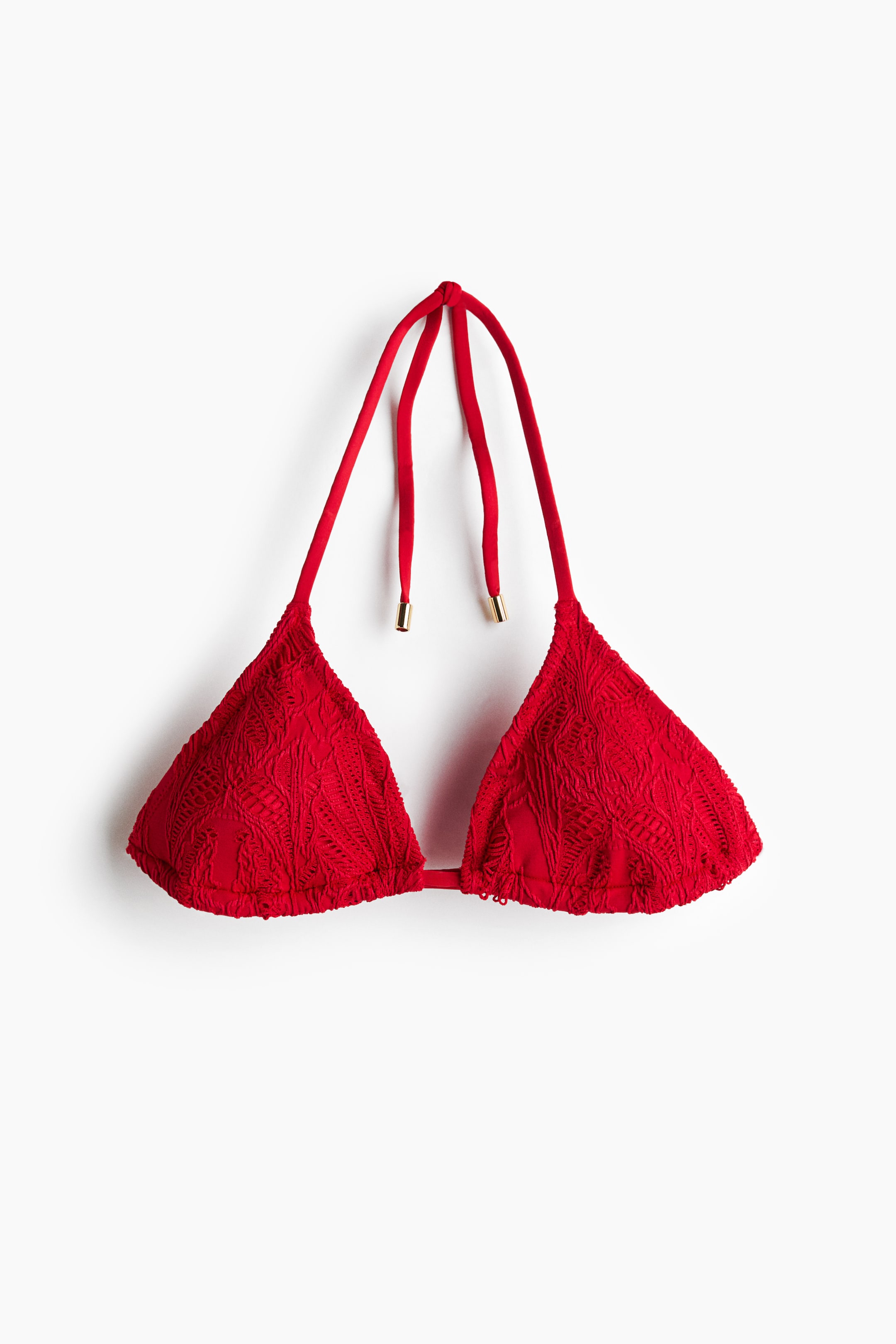Grotere afbeelding bekijken: Padded triangelbikinitop - Rood - DAMES | H&M NL 1