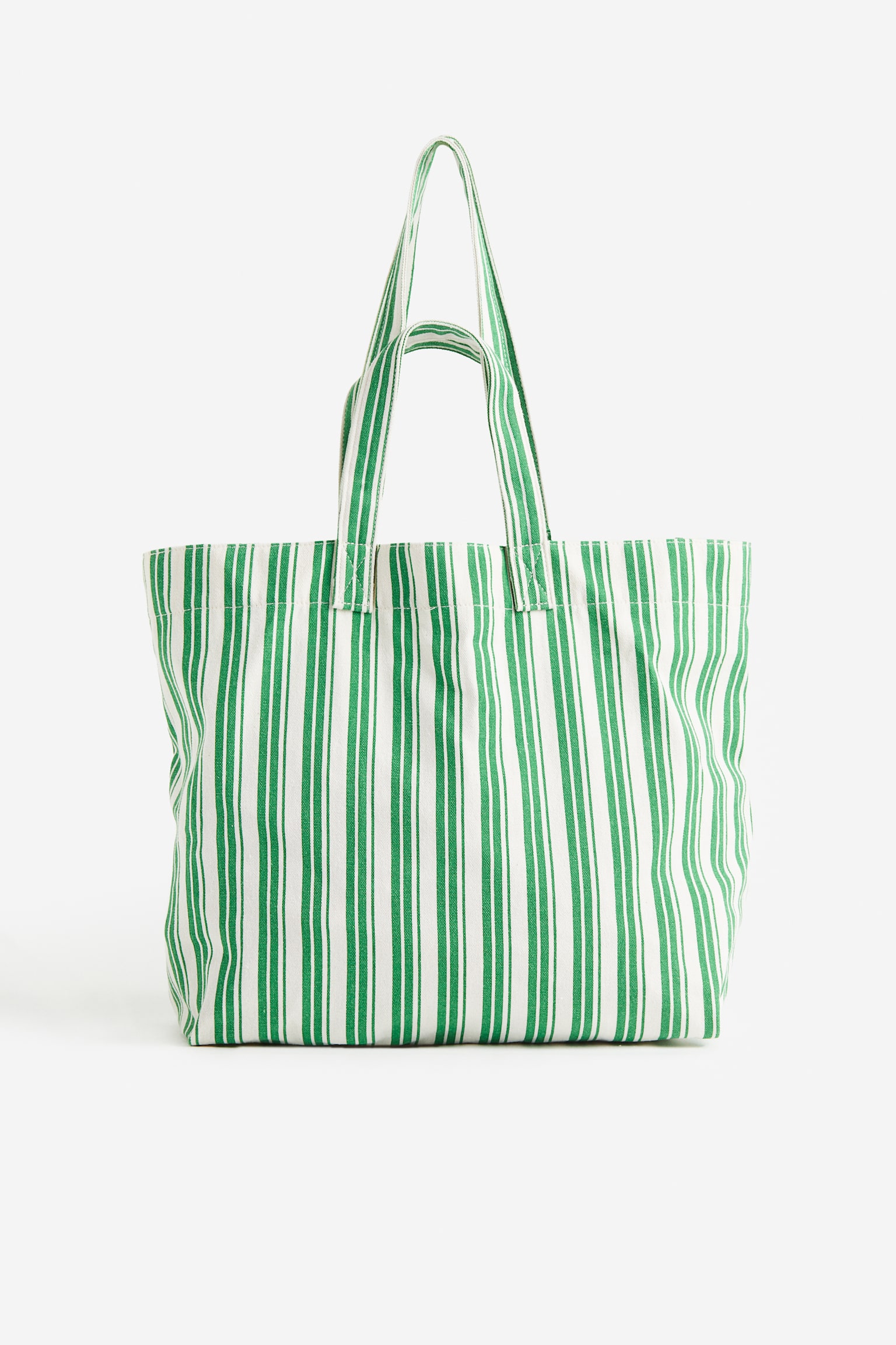 Canvas Shopper - Green/Stripe/Blue/Stripe - 1