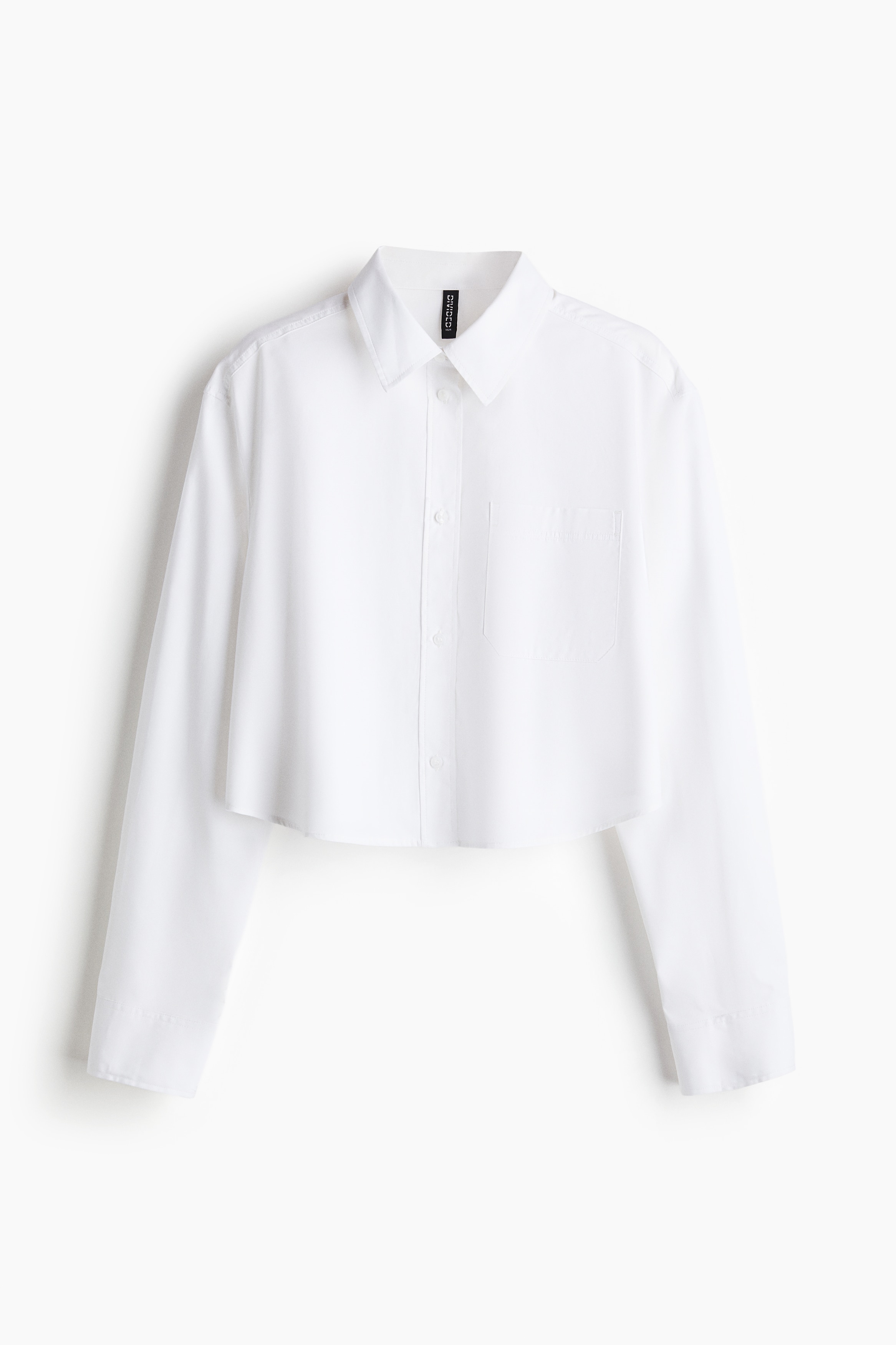 Cropped cotton shirt - White/Light blue/Checked/Light blue/Checked/Light blue/Blue/Striped