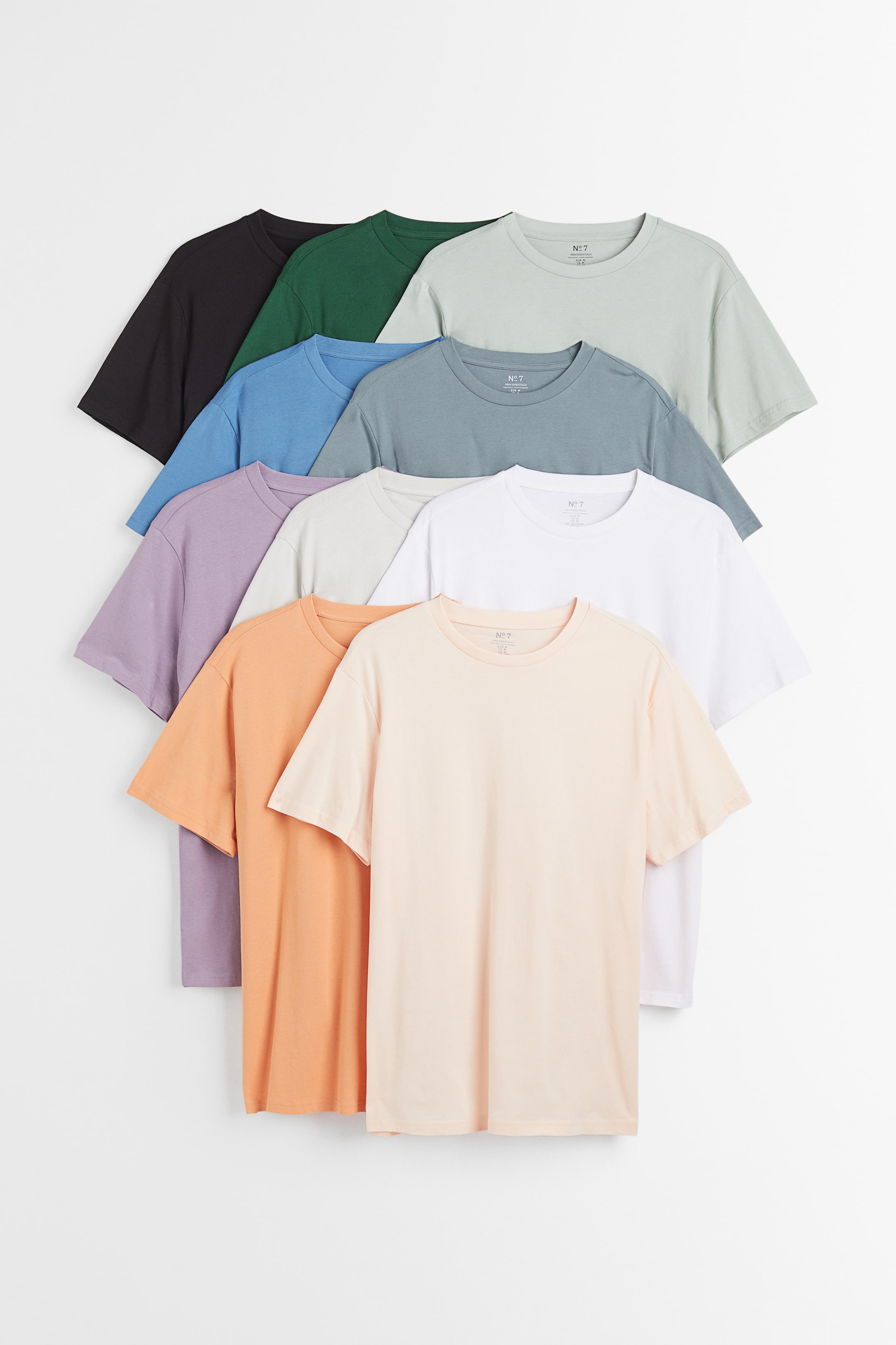 View larger image: 10-pack Regular Fit Round-neck T-shirts - Coral/Purple - Men | H&M 1