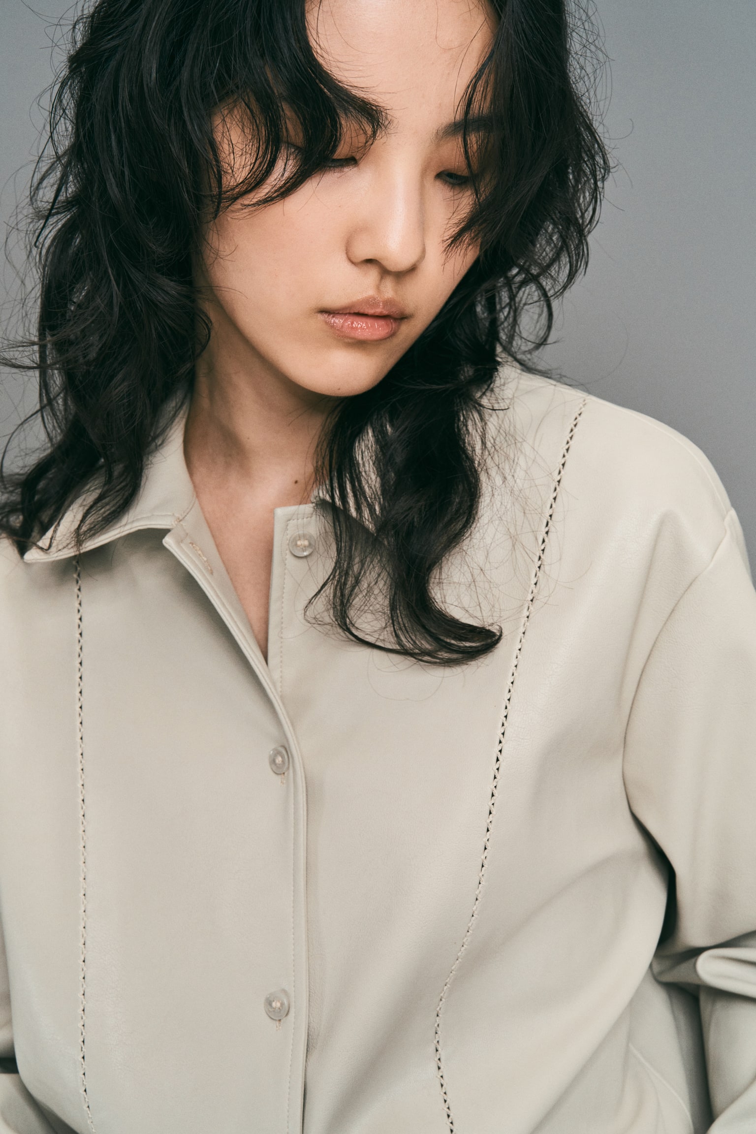 코티드 셔츠 - 라이트 베이지 - 3