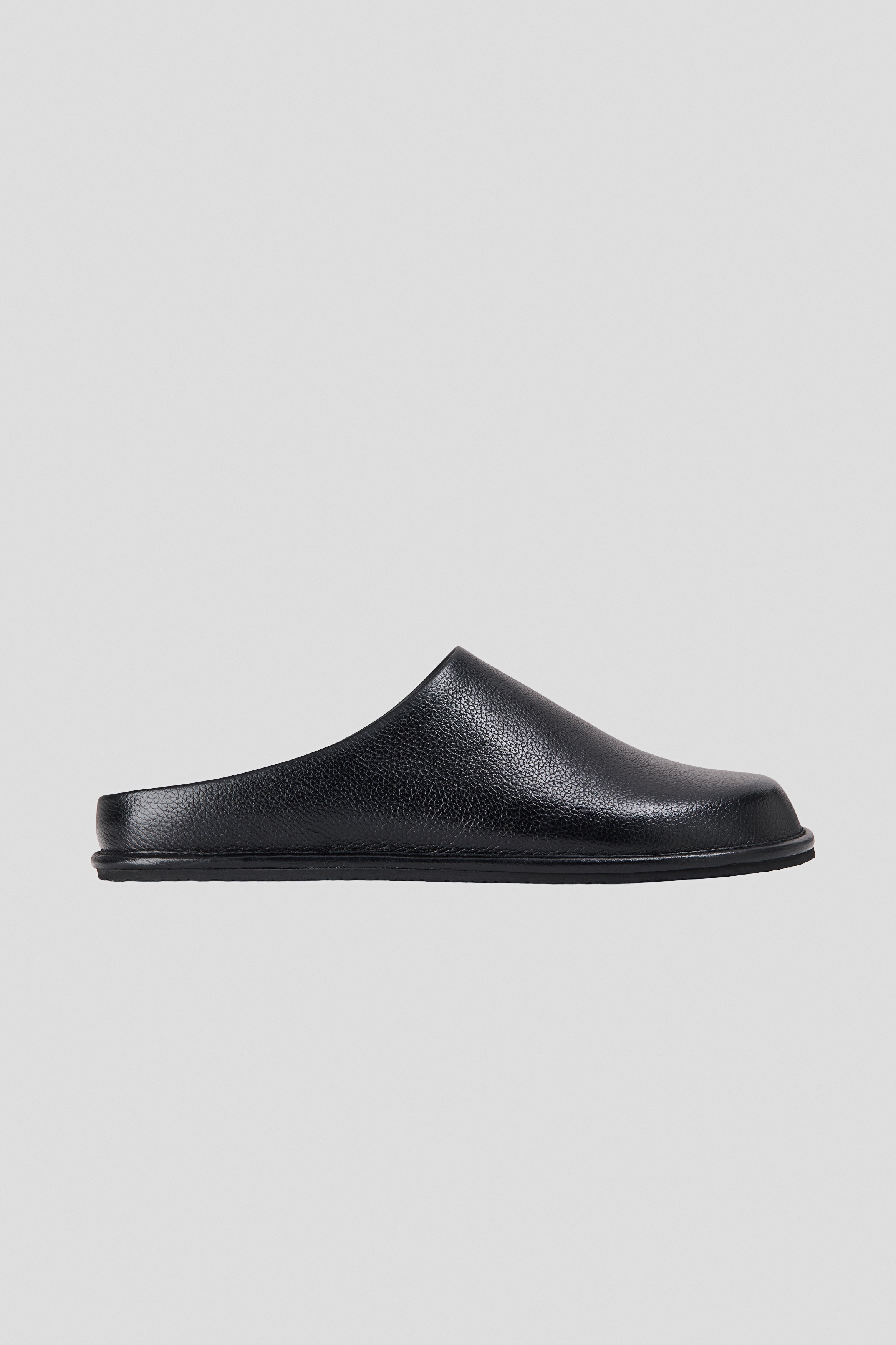 真皮懶人拖鞋 - 黑色