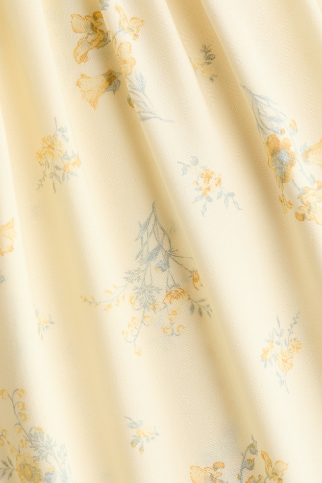 Gesmoktes Trägerkleid-Hellgelb/Geblümt - 3