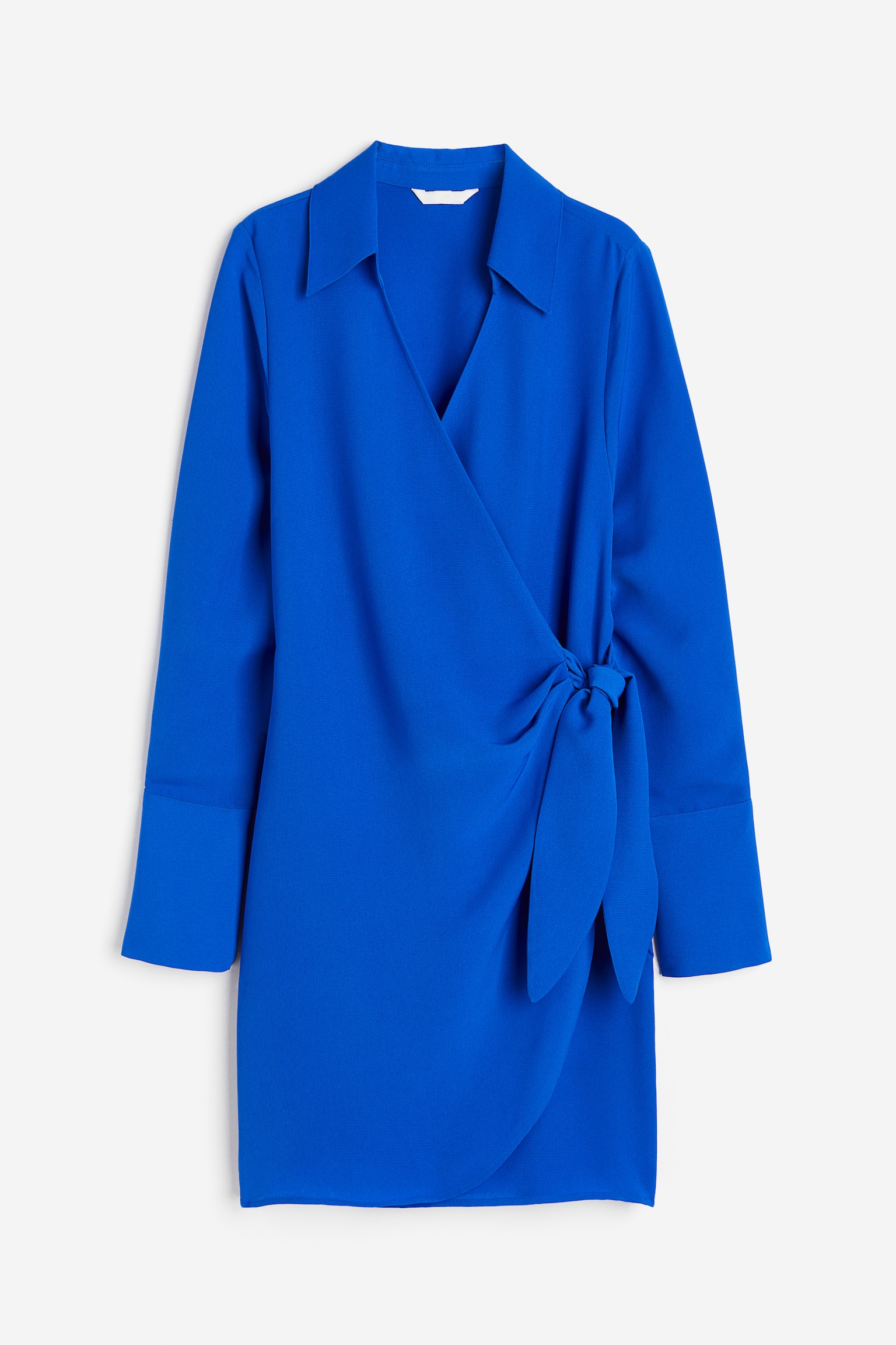 Crêpe Wrap Dress - Bright blue/Black - 1