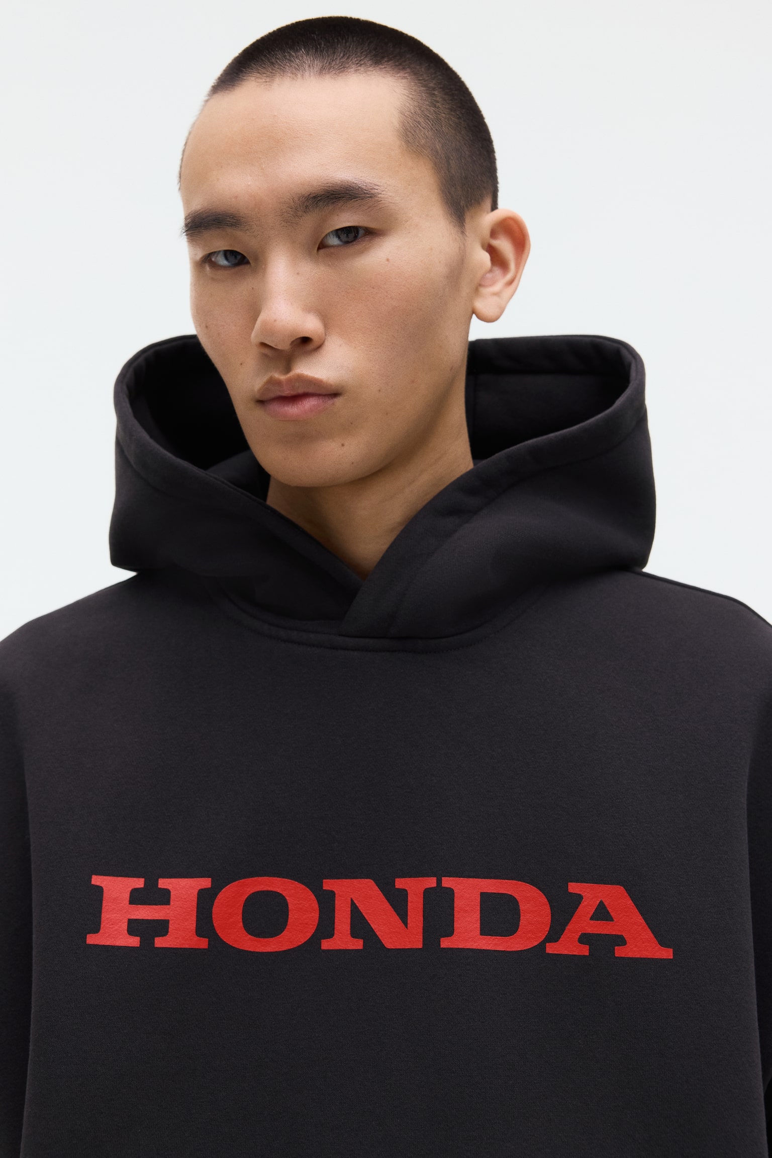 Oversized Fit Printed hoodie - Black/Honda - 4
