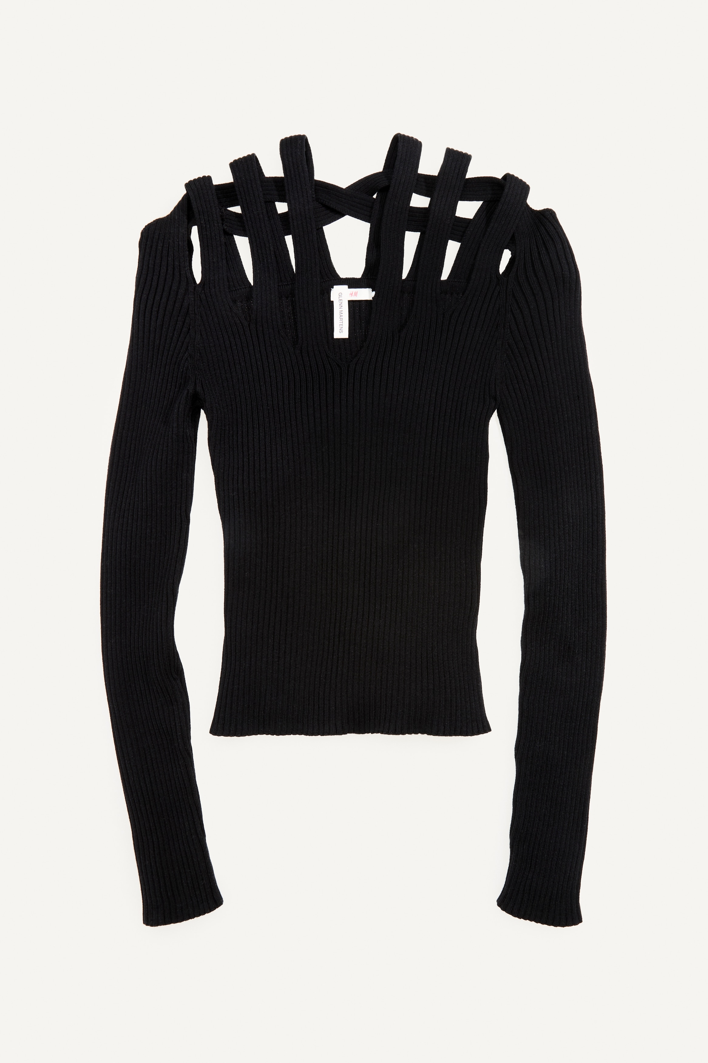 値下げ不可　グレンマーティンス  カットアウトリブニットトップス　S Glenn Martens カットアウトリブニットトップス カットアウト