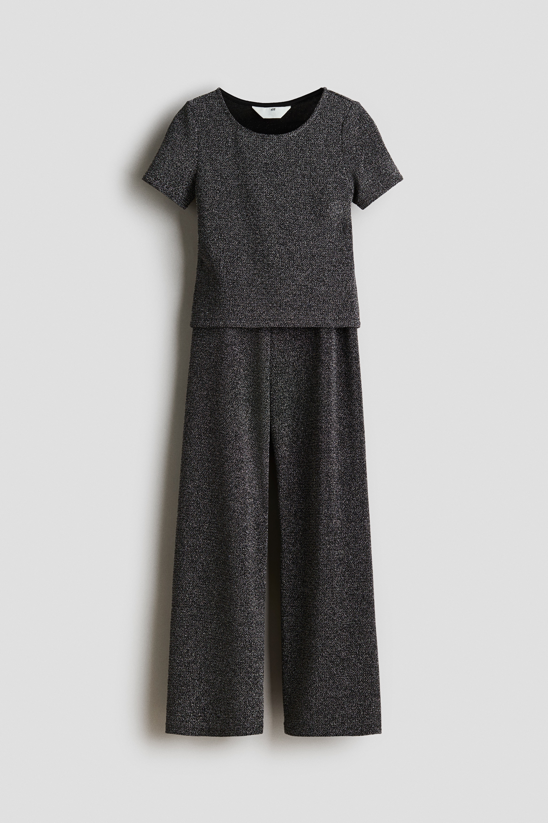 Kimaltava kaksiosainen setti Musta/Kimaltava - Size: 146 (10-11Y) - H&M