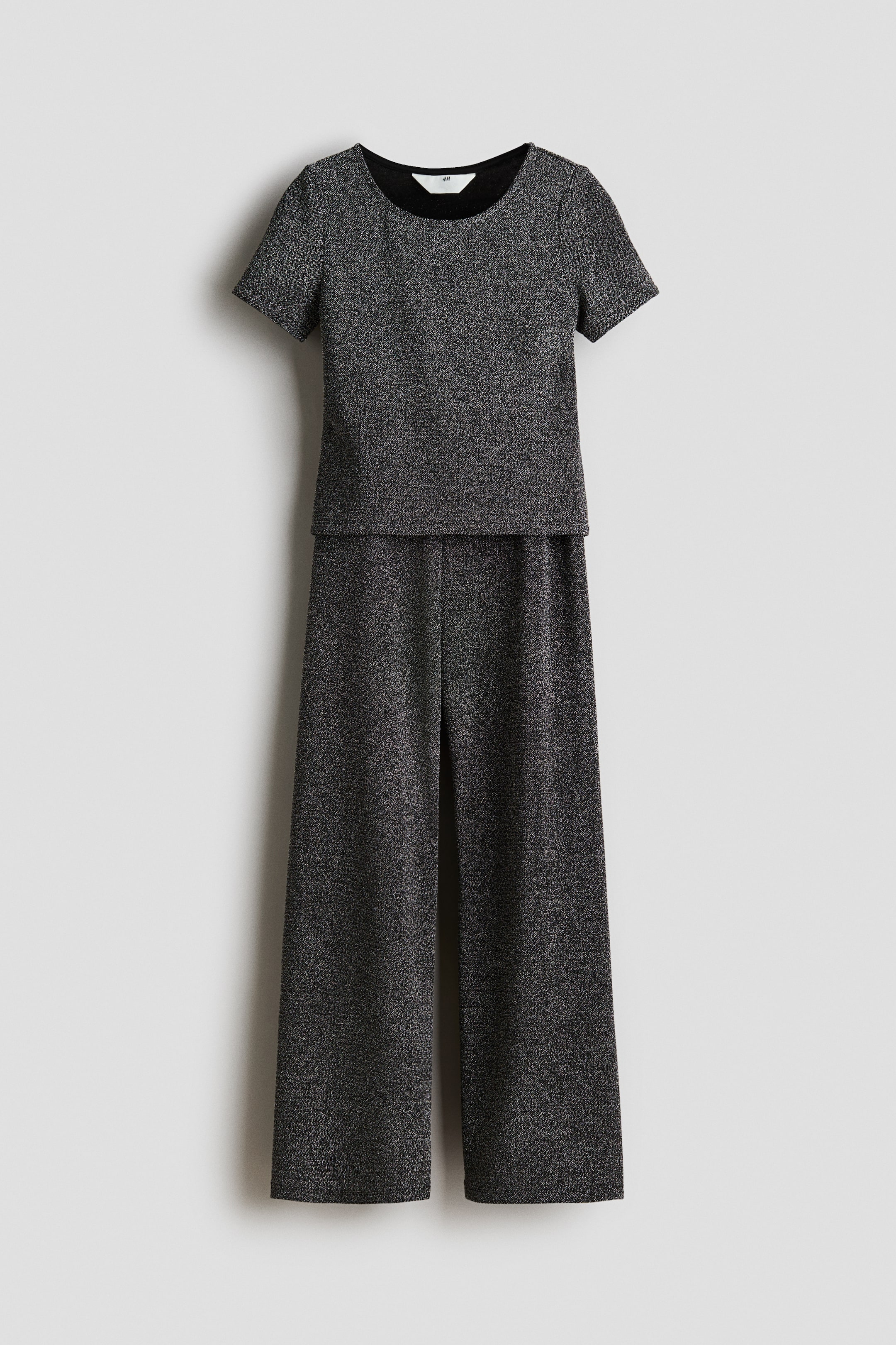 Zobraziť väčší obrázok: 2-piece glittery set - Čierna/trblietavá - DETI | H&M SK 1