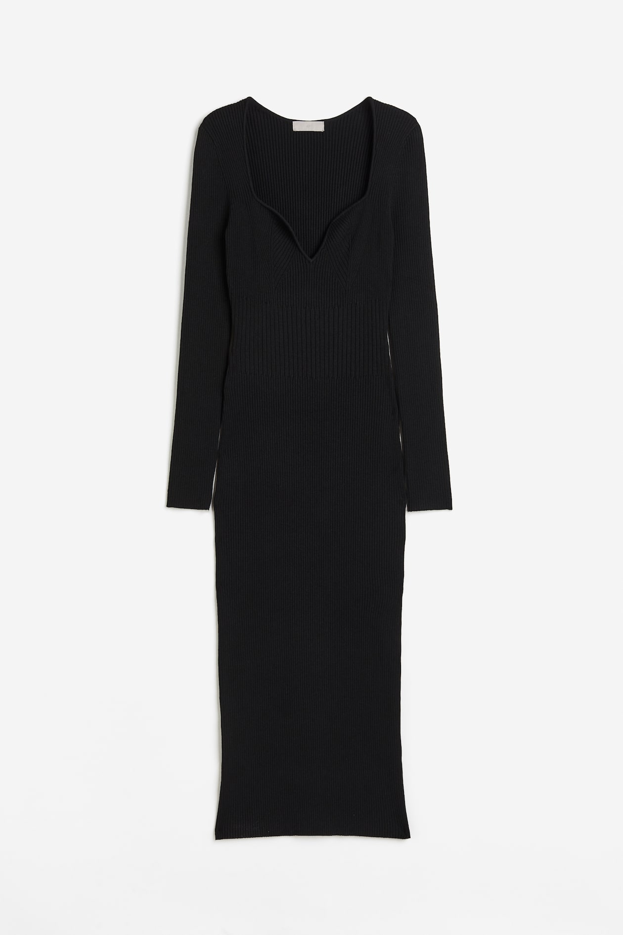 rib knit bodycon dress h&m Women's Black Rib-Knit Bodycon Dress