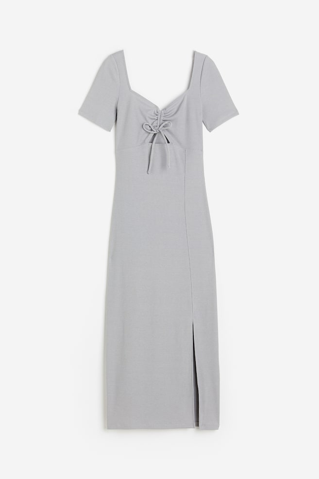 Vestido ajustado con detalles cut-out - Gris claro - 1