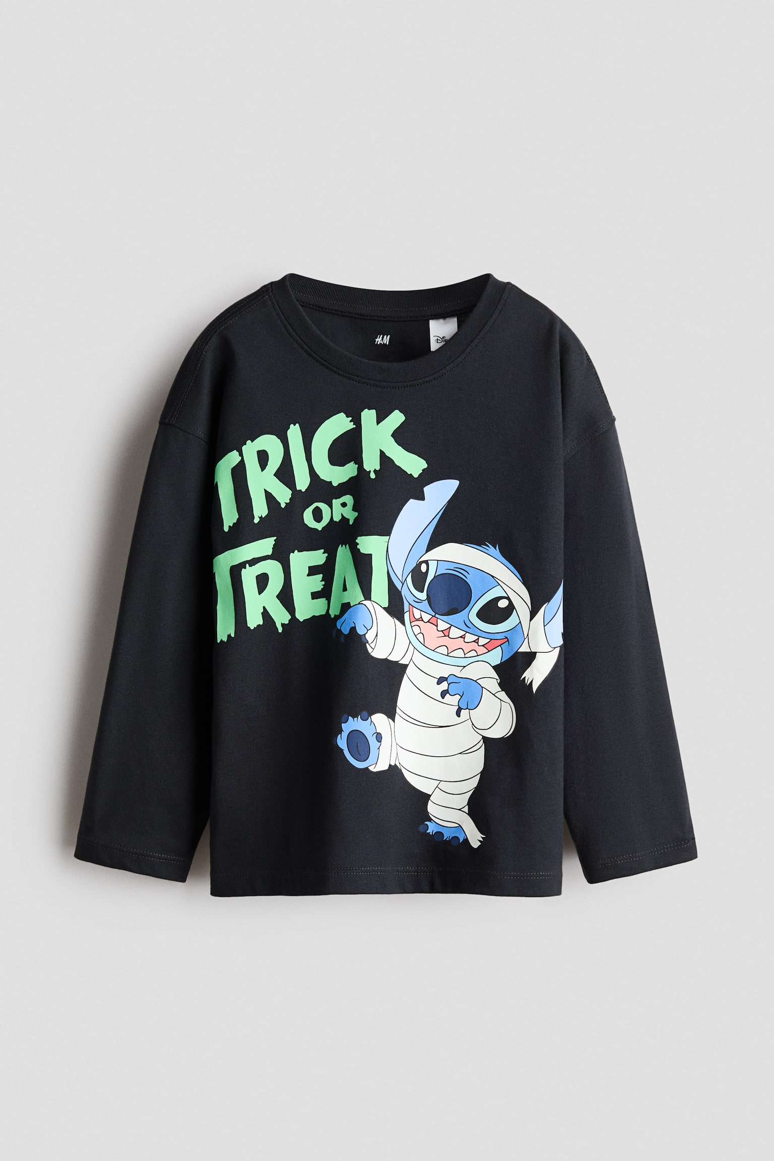 Printed Long-Sleeved T-Shirt - Black/Lilo & Stitch/Dark brown/Mickey Mouse/Cream/Minecraft/Dark taupe/Spider-Man/Dark dusty green/Minecraft