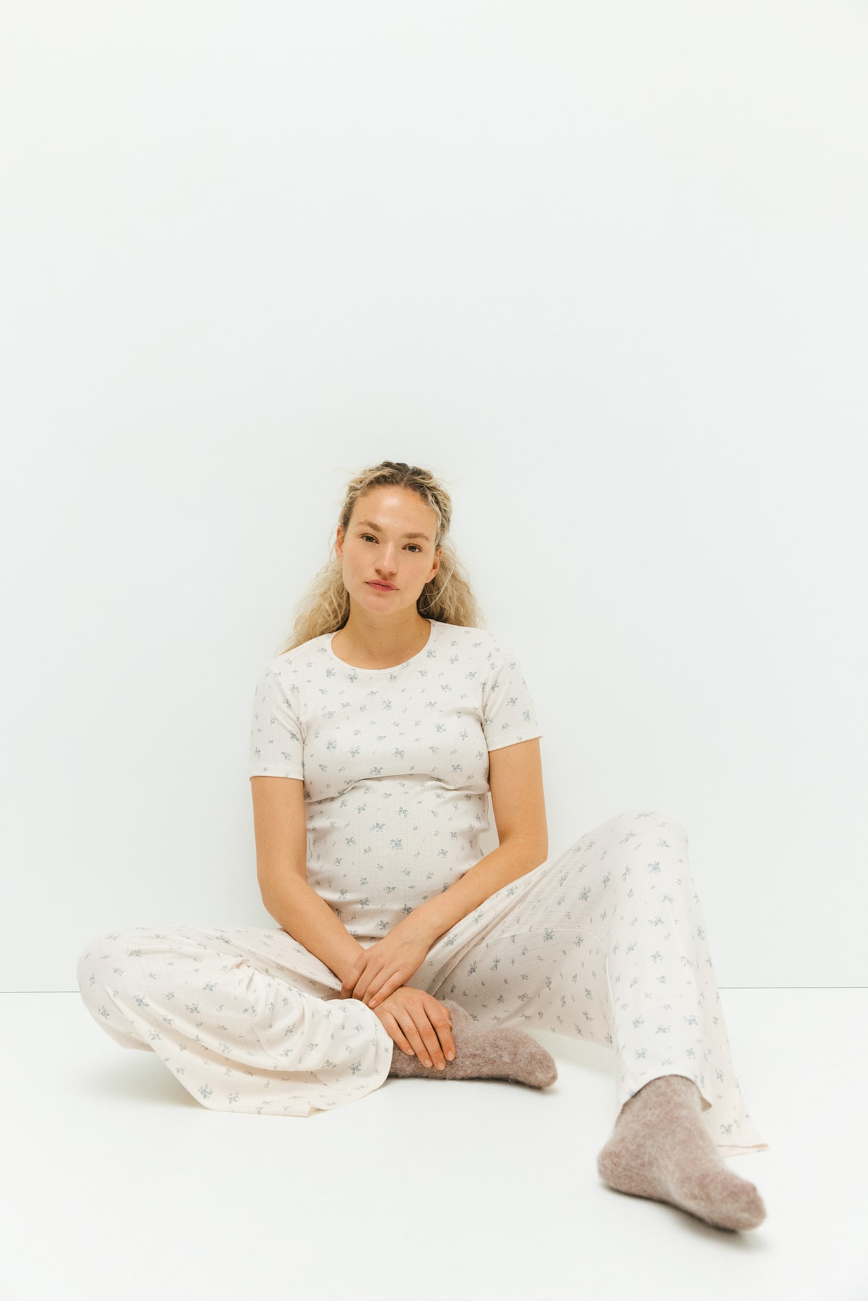 MAMA Pointelle Jersey Pajamas